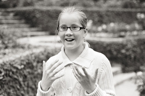 girl in glasses portrait by Portland photographer Linnea Osterberg