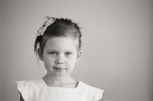 girl black-and-white close-up portrait by Portland photographer Linnea Osterberg