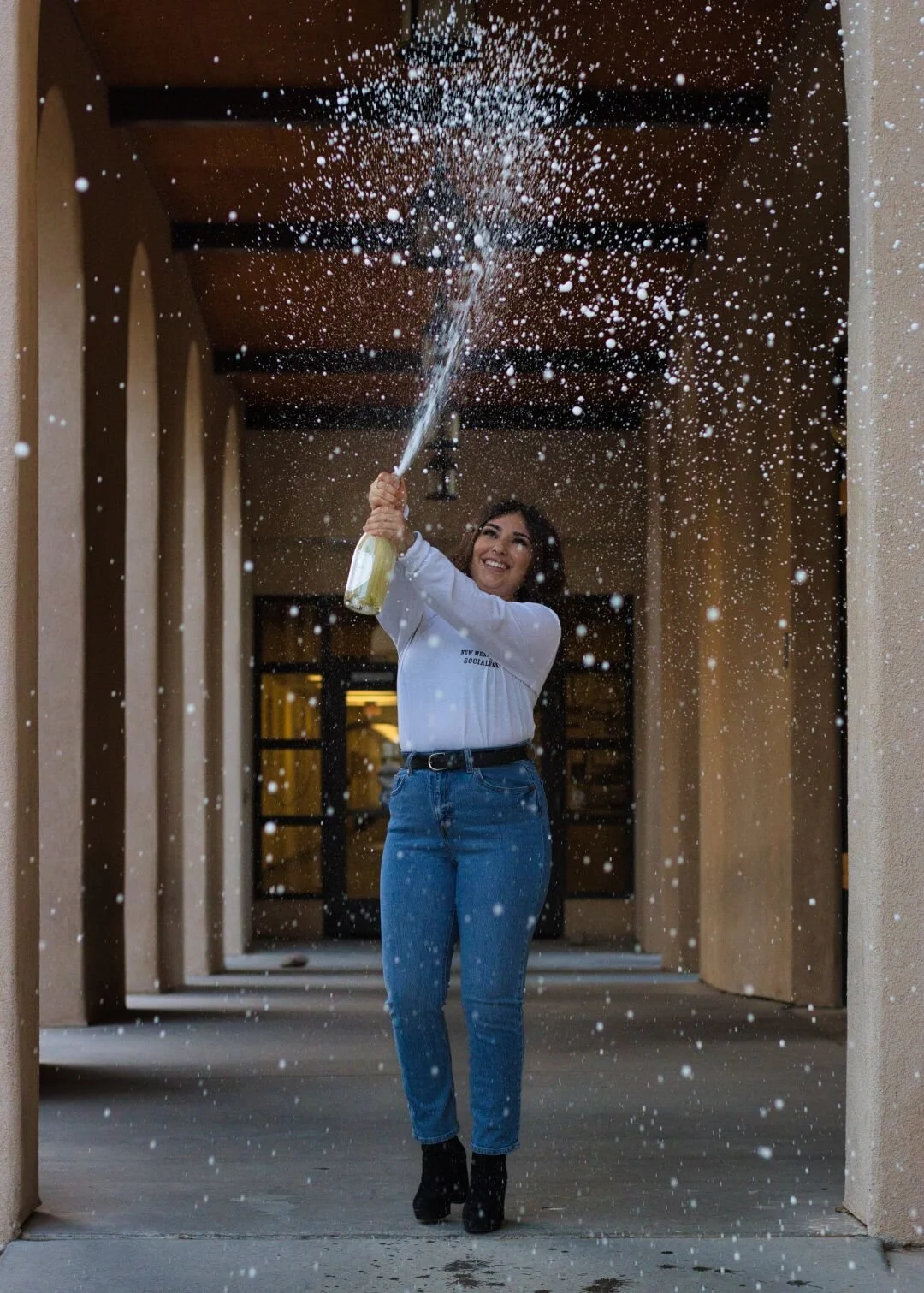 New Mexico State University graduation photo session on main campus in Las Cruces New Mexico