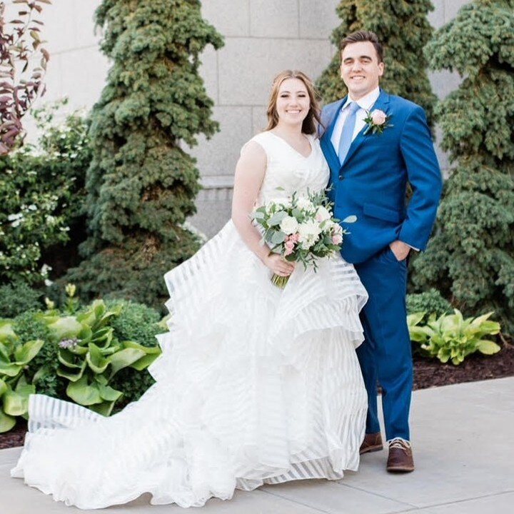My beautiful bride Hannah fell in love with a gorgeous striped organza gown that fit her personality to a tee. For the modest build up we sourced a matching fabric to create an entirely new bodice that mimicked the draping detail at the waist from th