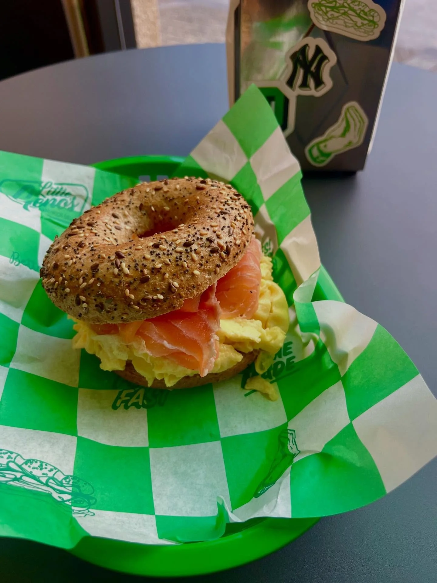 SMOKED SALMON + SCRAMBLED EGG BAGEL