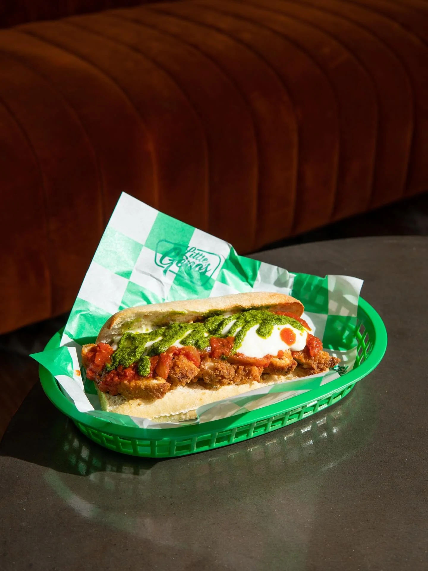 It&rsquo;s CHICKEN PARM weather today ☔️ 🌧️ 
Crusty Ciabatta 
Parmesan Garlic Butter
Crispy Breaded Chicken
Vodka Marina Sauce
Buffalo Mozzarella 
Basil Pesto