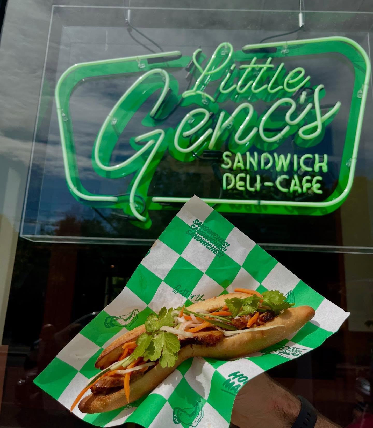 B&Aacute;NH M&Igrave;
Crusty French Baguette 
Vietnamese Spiced Pork Sausage
Sticky Lemongrass Pork Belly
Shredded Carrot, Daikon Radish + Cucumber
Black Garlic Aioli
Jalape&ntilde;o Vinaigrette 
Coriander