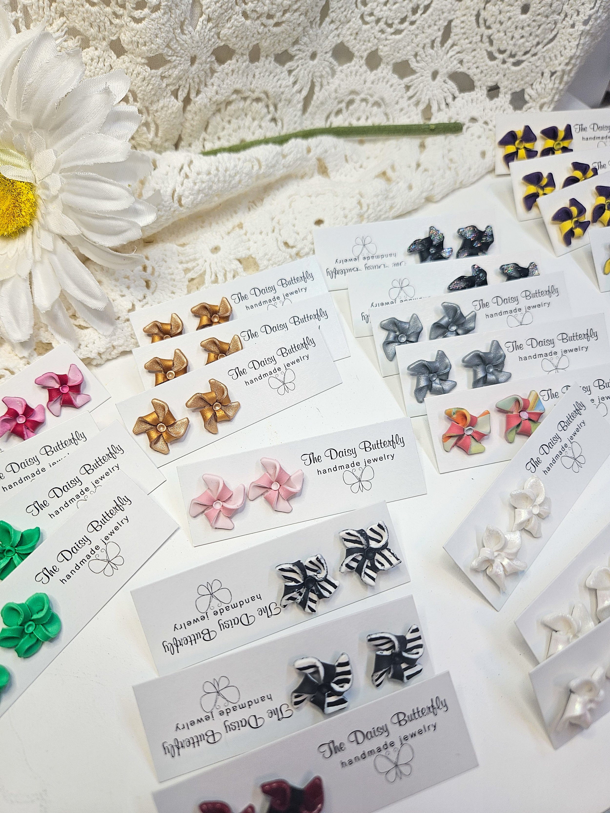 Whimsical Pinwheel Stud Earrings