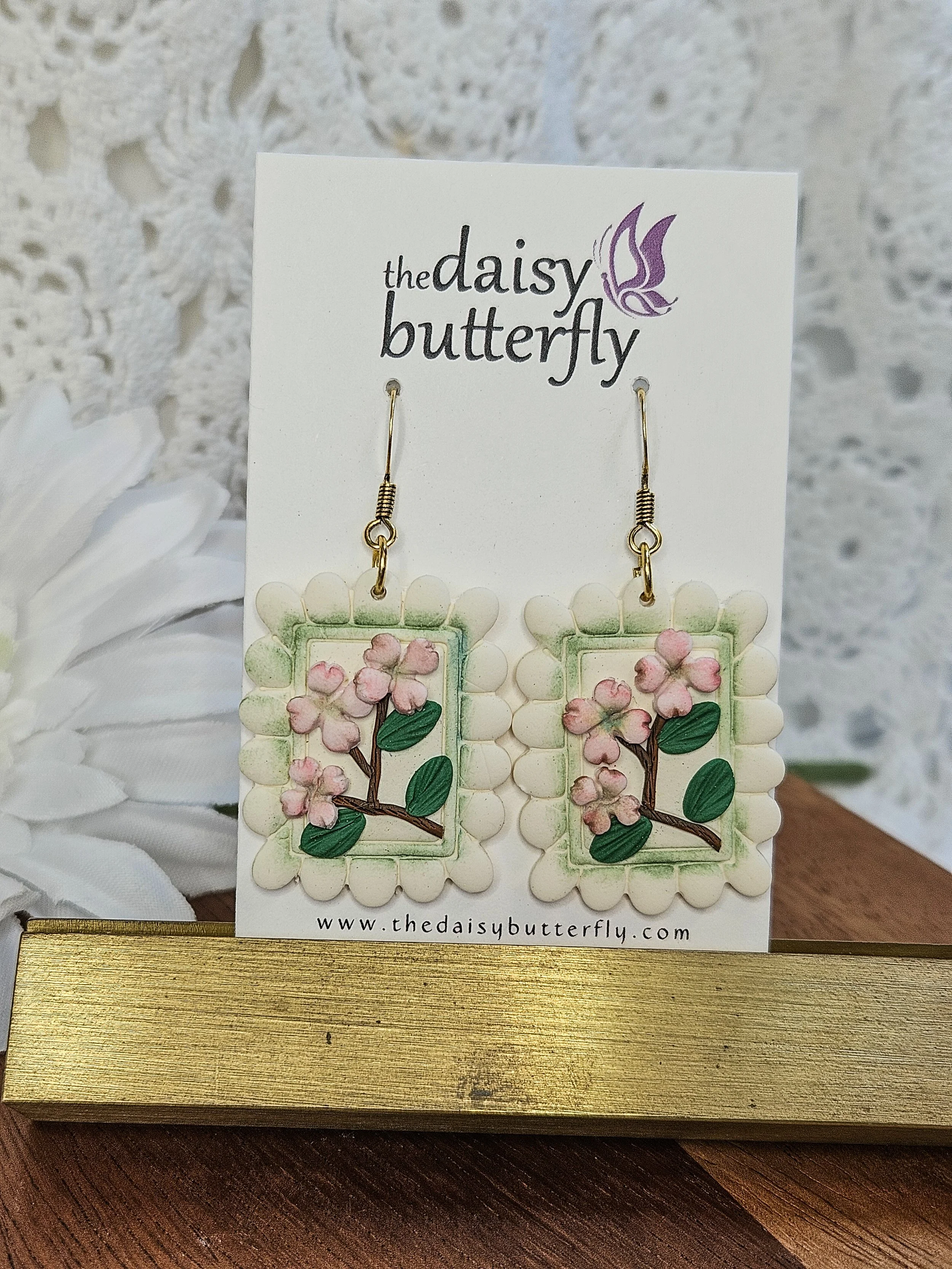 Dogwood Flower Earrings - North Carolina Stamp Earrings