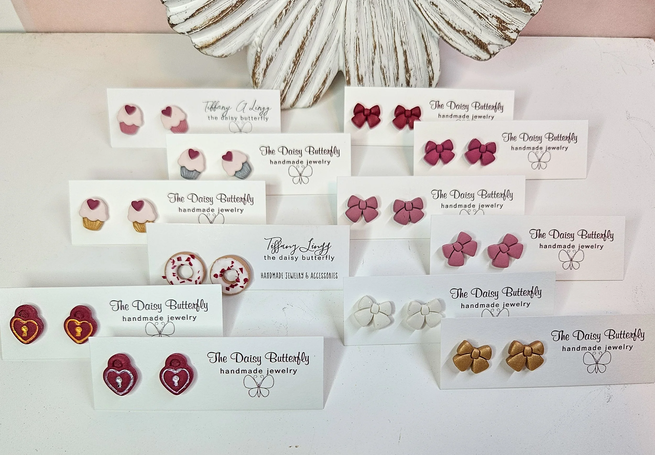 Valentine’s Stud Earrings Collection – Cupcakes, Donuts, Heart Locks & Bows