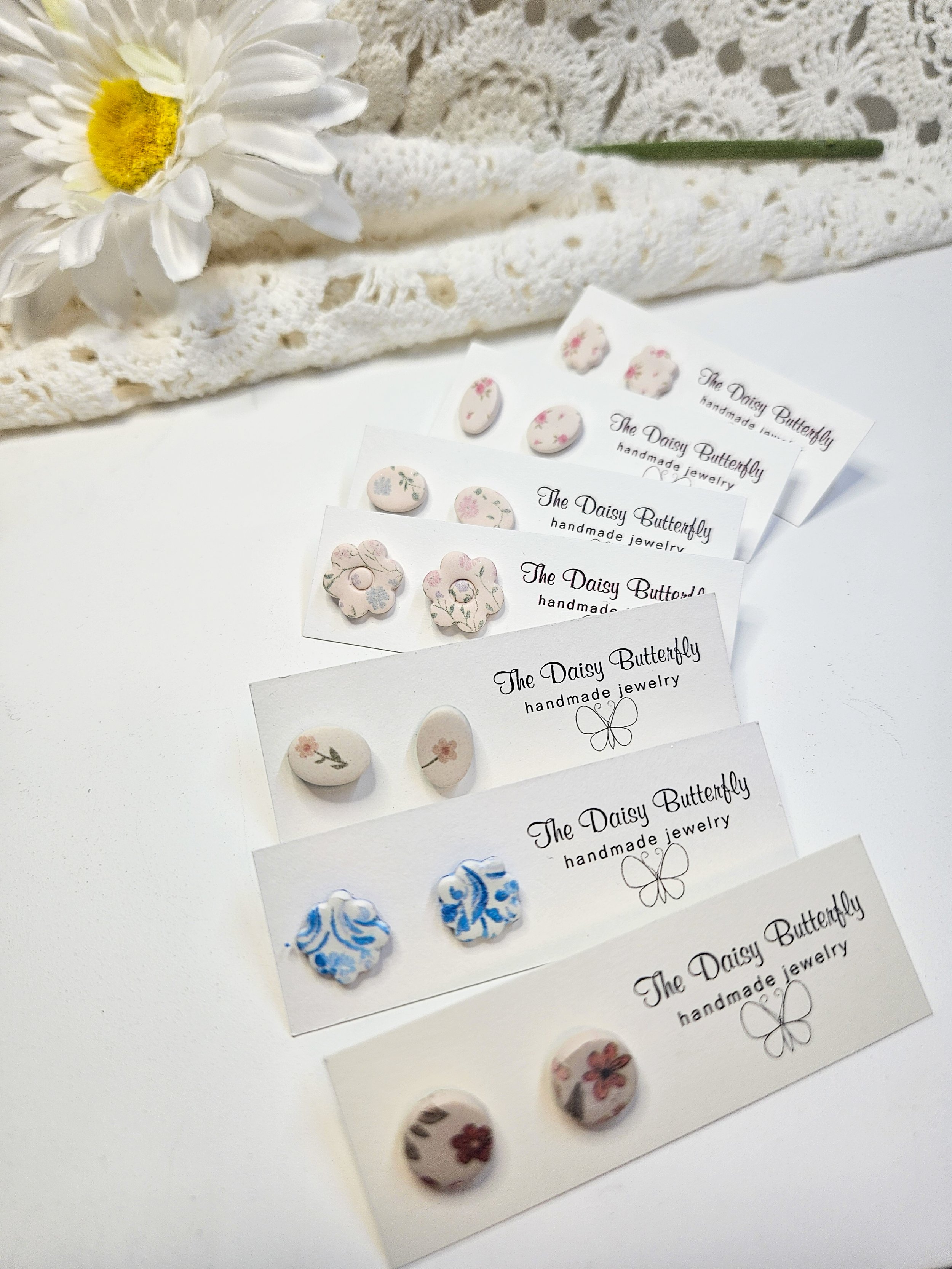 Floral Patterned Studs