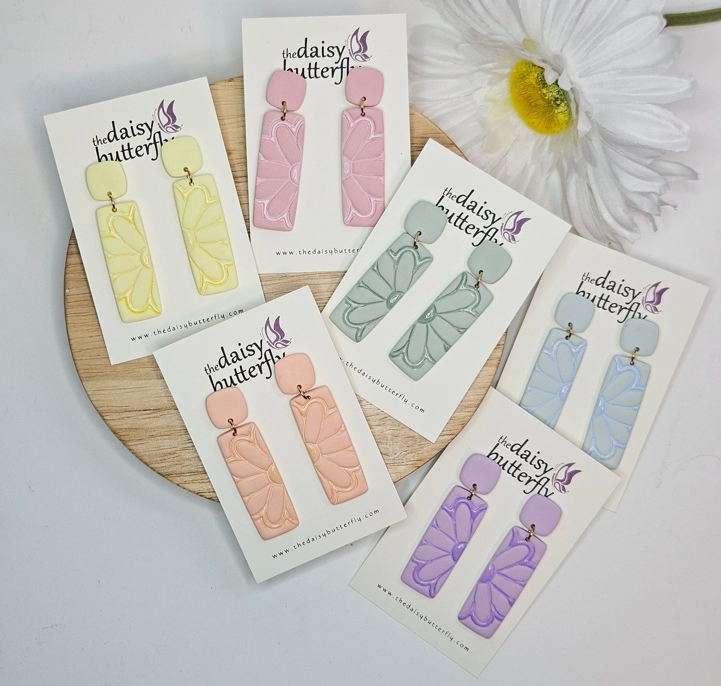 Bloom Panel Drops - Fresh Spring Daisy Earrings