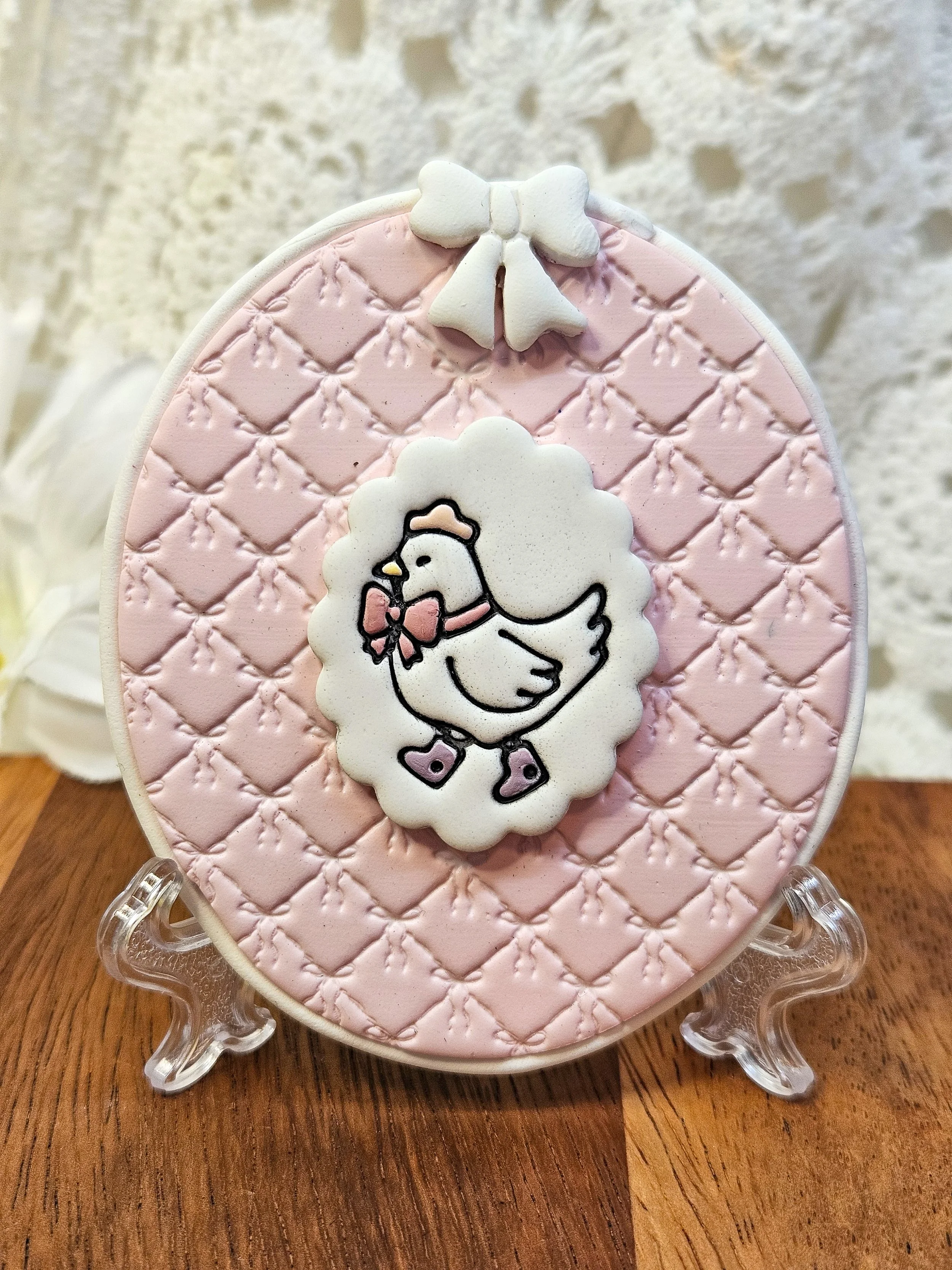 "Fancy Chicken" - Clay Art Tile