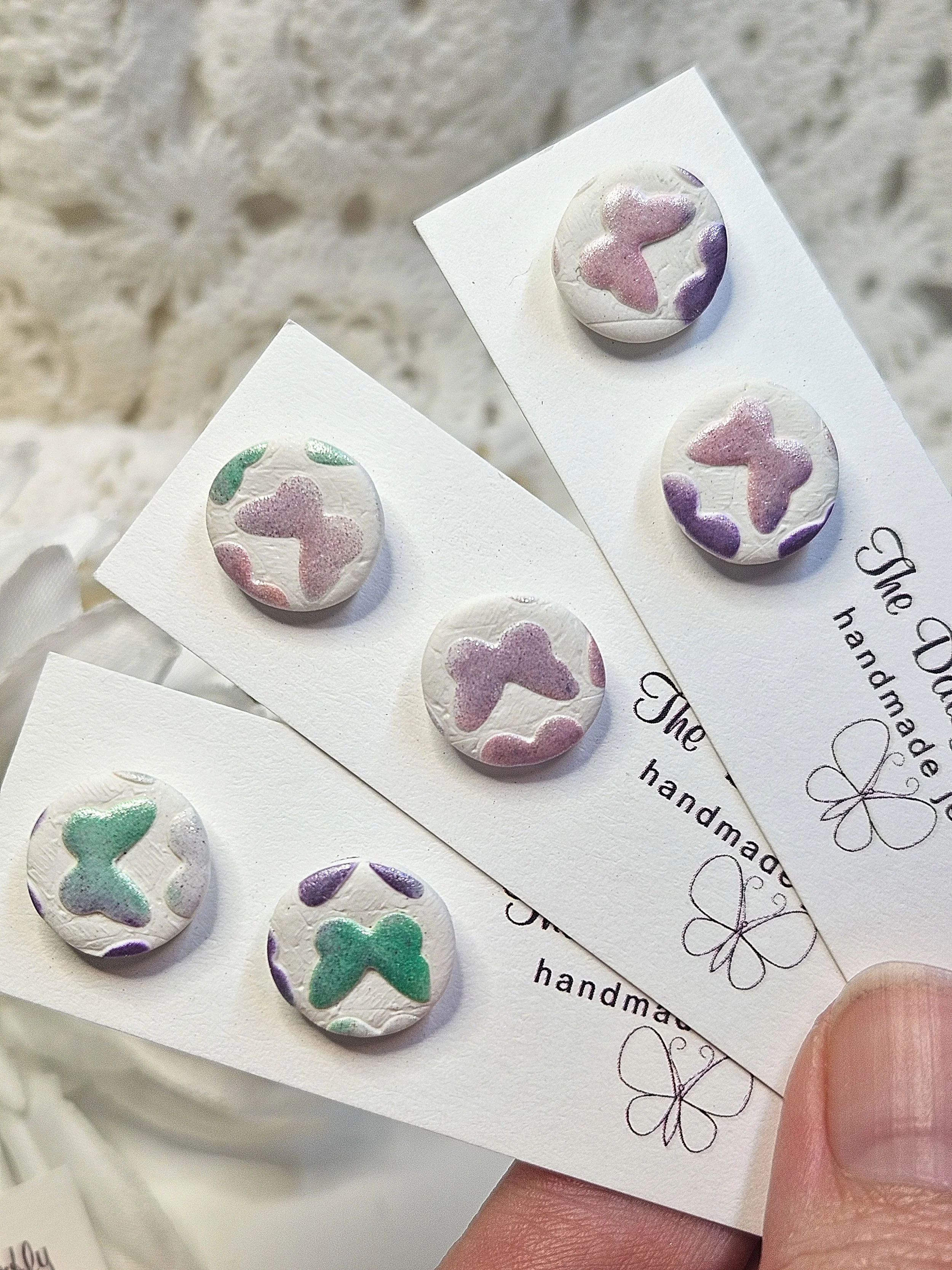 Circle Shimmer Butterfly Studs