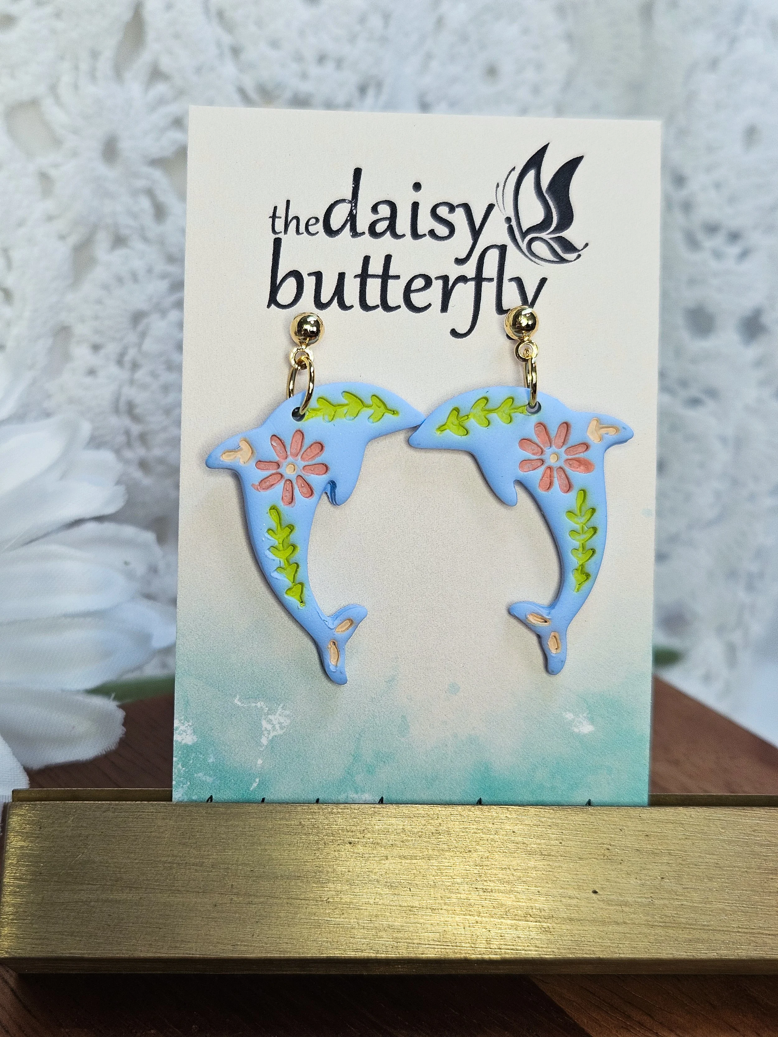 Floral Dolphin Earrings