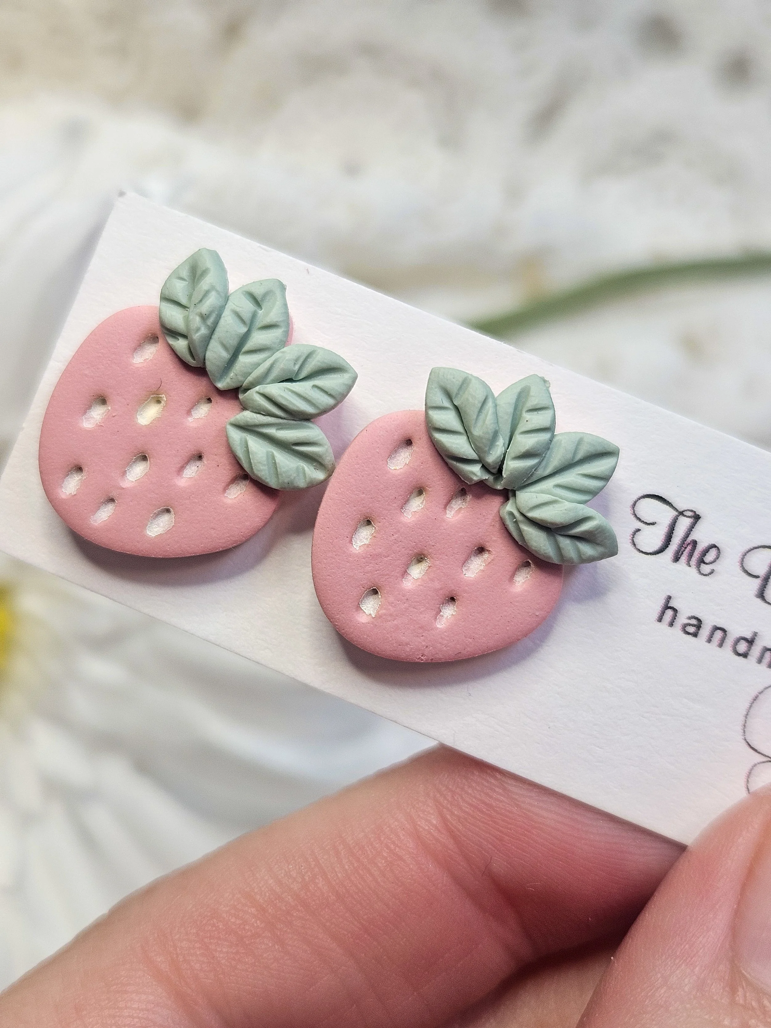 Pink Strawberry Studs