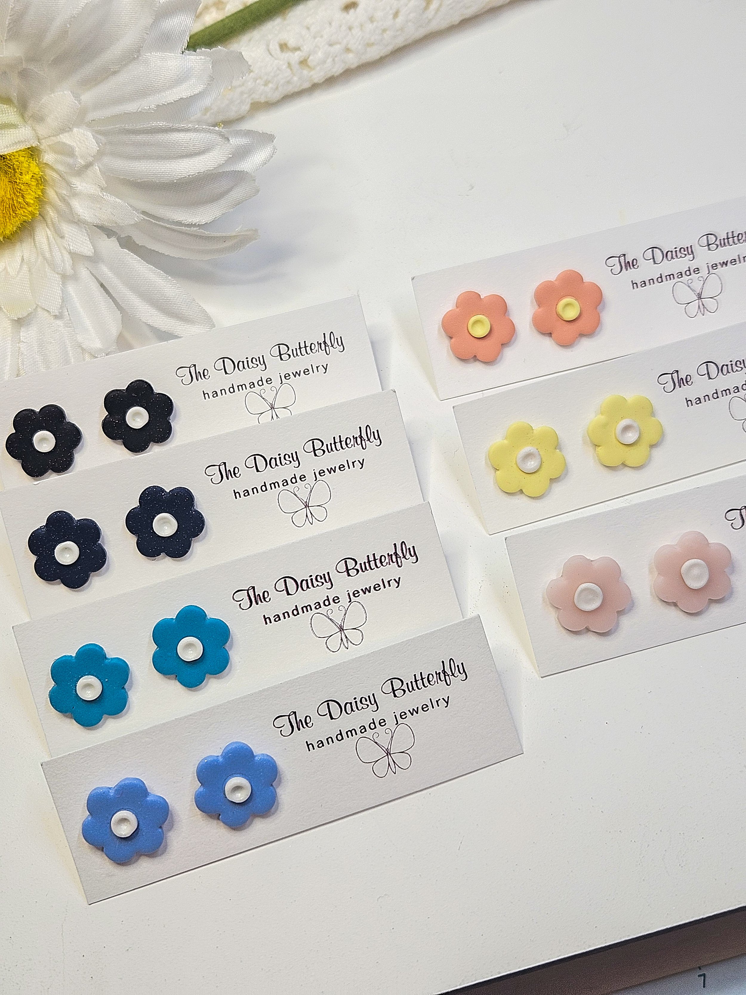 Button Flower Studs