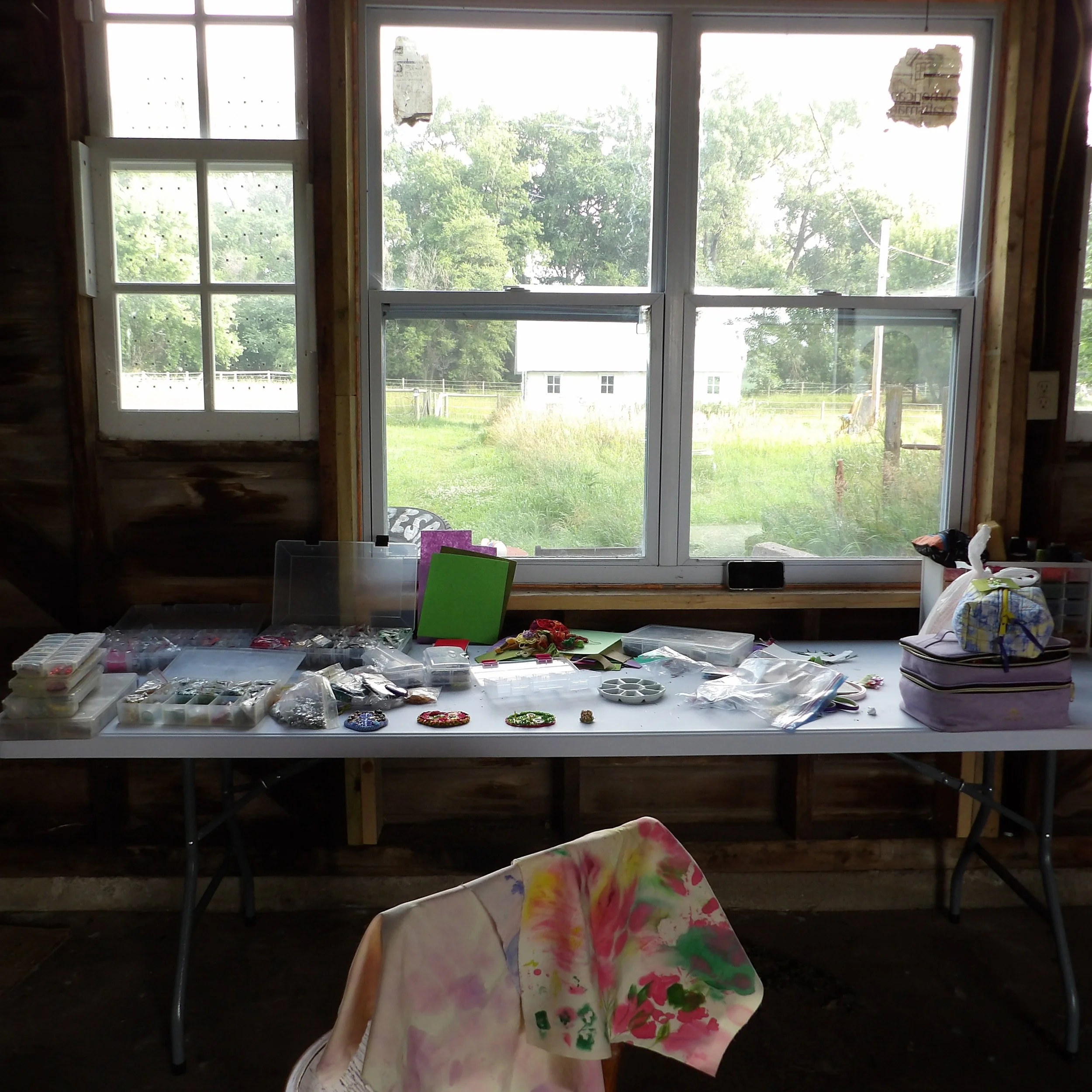 View through studio window.