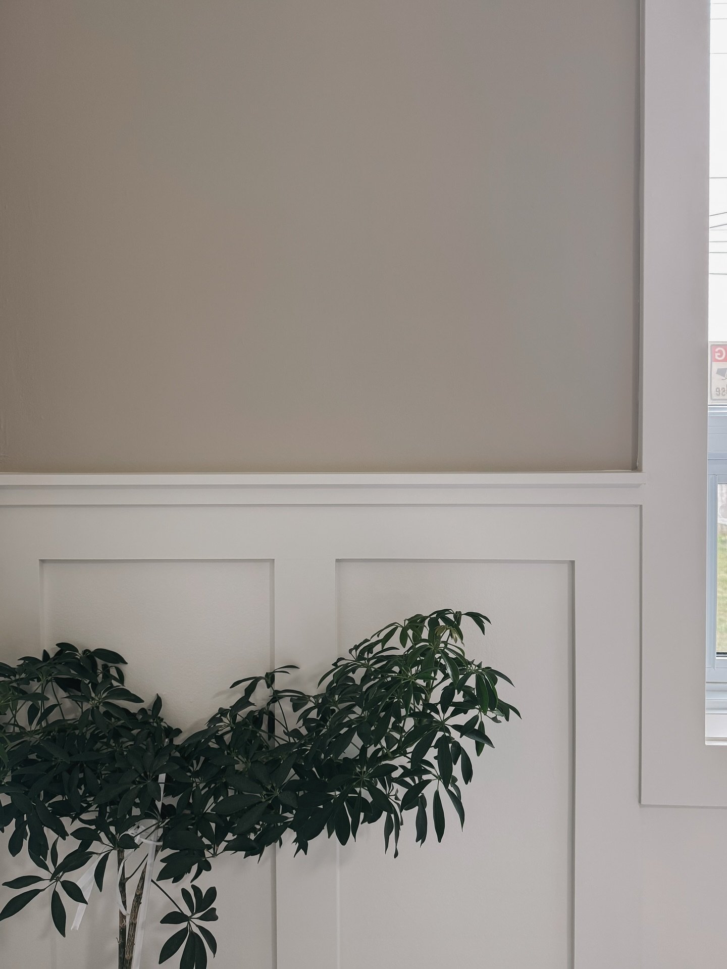 𝗖𝗔𝗪𝗧𝗛𝗥𝗔 𝗣𝗥𝗢𝗝𝗘𝗖𝗧
The prettiest soft paint pairing, that perfectly complements this simple wainscotting🤍
Swiss Coffee and Revere Pewter - a timeless combo that gives just the right amount of contrast while keeping things light, calm, and