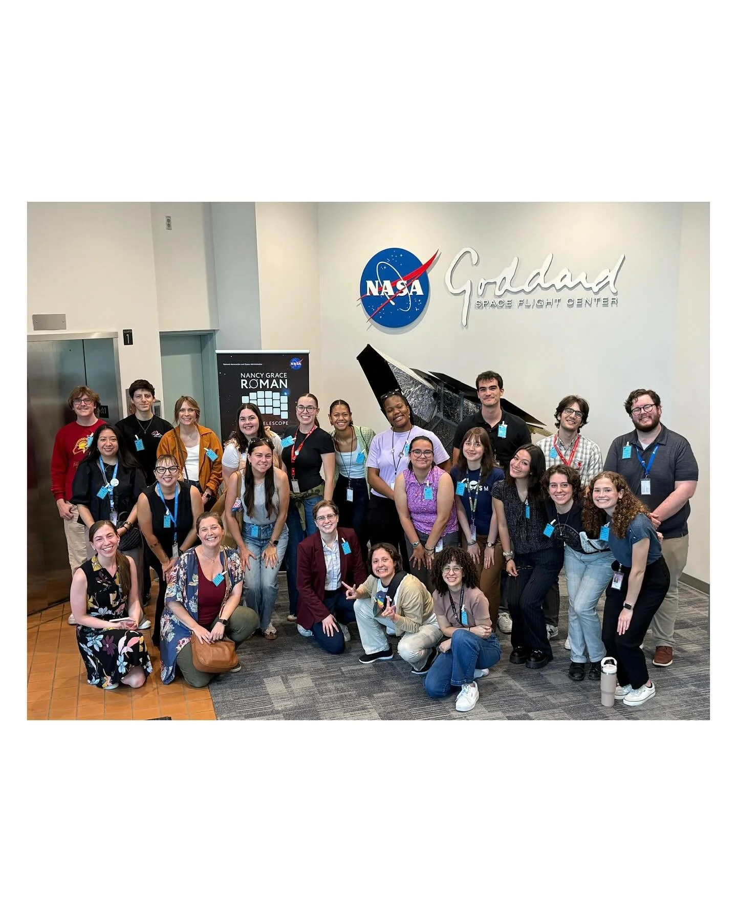 7.22.25: Intern trip to NASA Goddard Space Flight Center 🚀🛰️
.
.
.
.
.
#NASA #nasagoddard #nancygraceromantelescope #smithsonianinterns #nasminterns