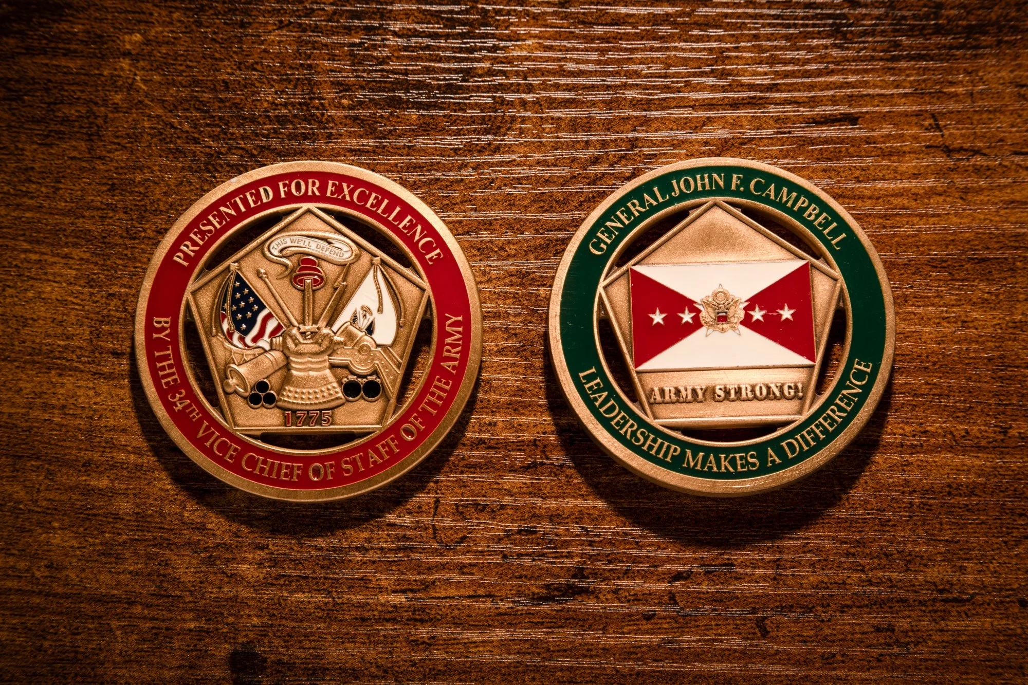 34th Vice Chief of Staff of the Army, General John F. Campbell Challenge Coin 03/08/2013 to 08/08/2014
