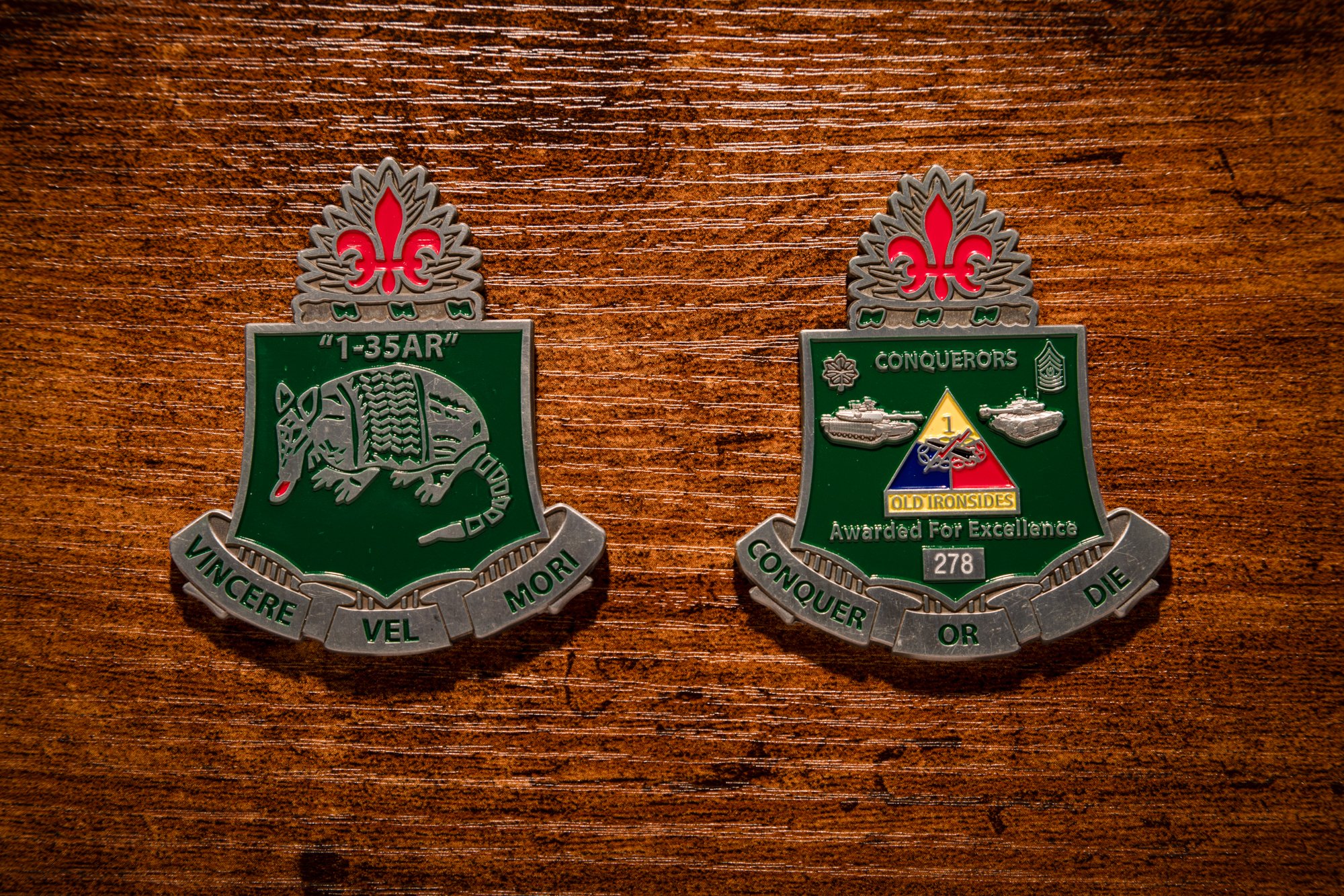 1-35 AR Vincere Vel Mori Battalion Coin
