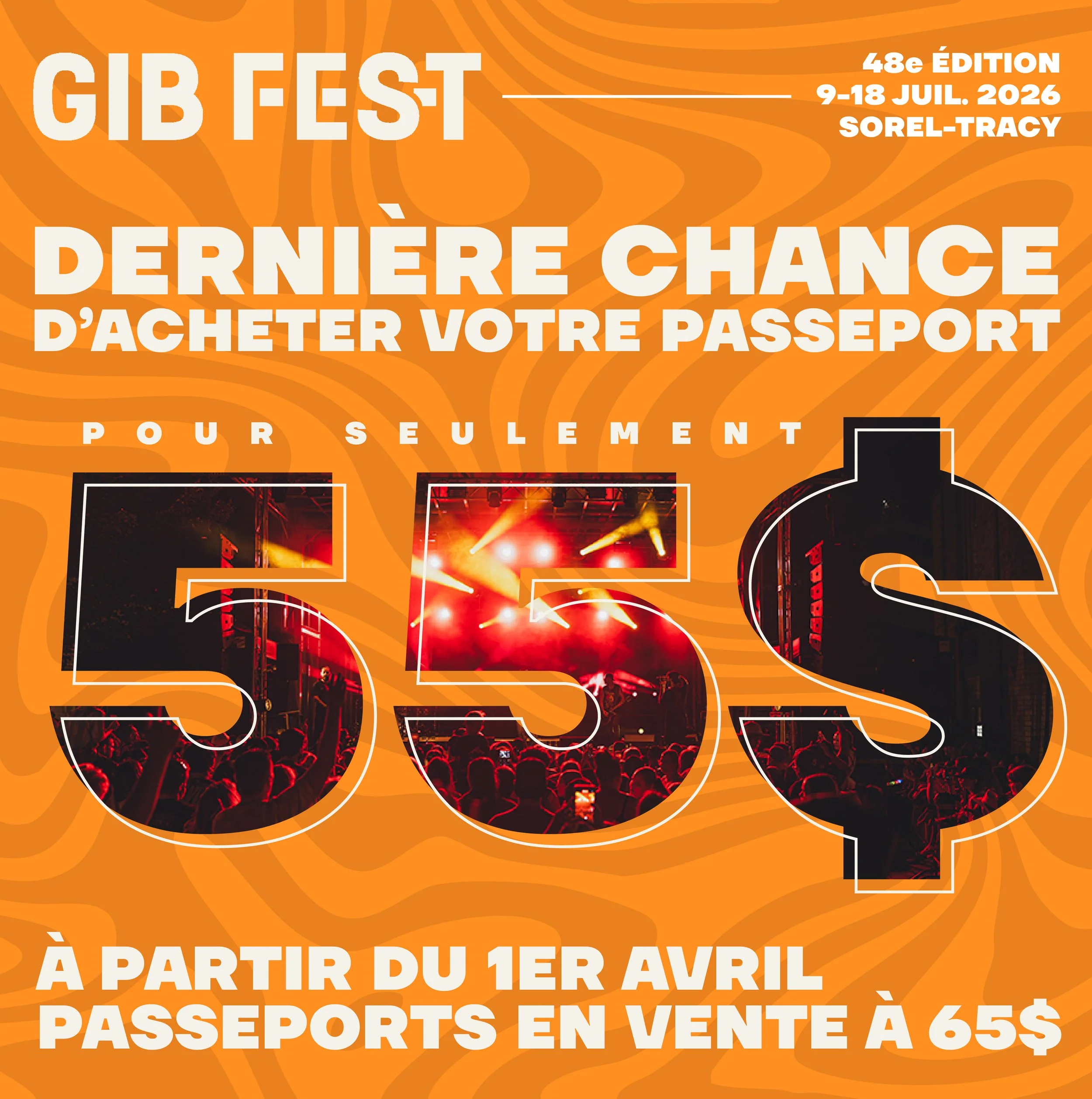 Passeports à 55$ - dernière chance