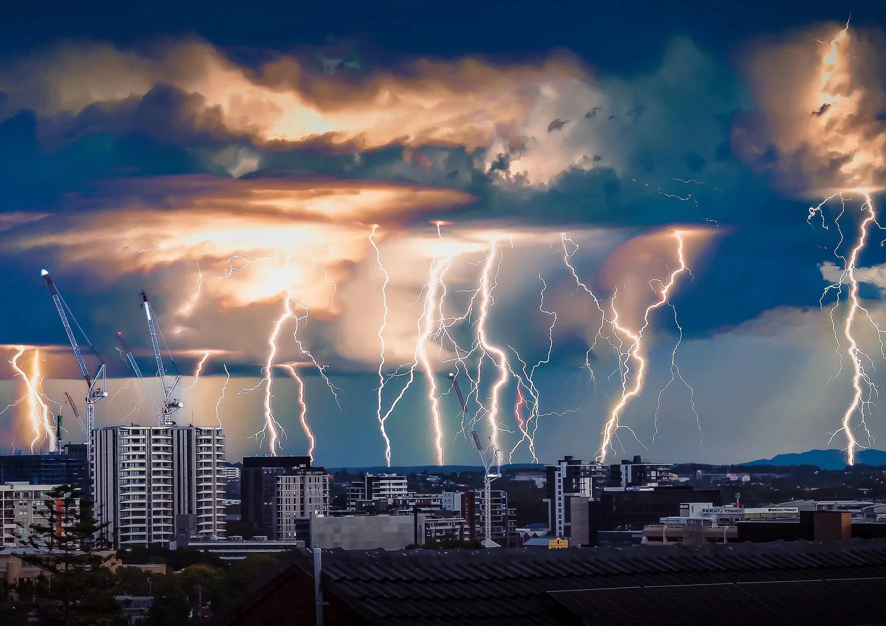 Lightning storm over Newcastle, NSW