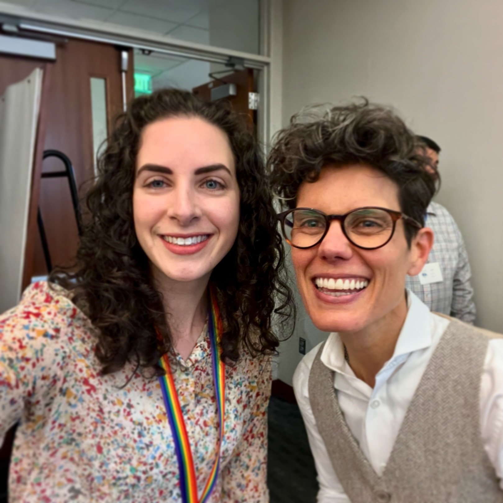 I got an amazing opportunity to meet @janashortal today when they spoke at an LGBTQ+ Development Day hosted at my work. We so admire them and love seeing anyone share their stories, but especially local, authentic, fellow queer parents. If you want s