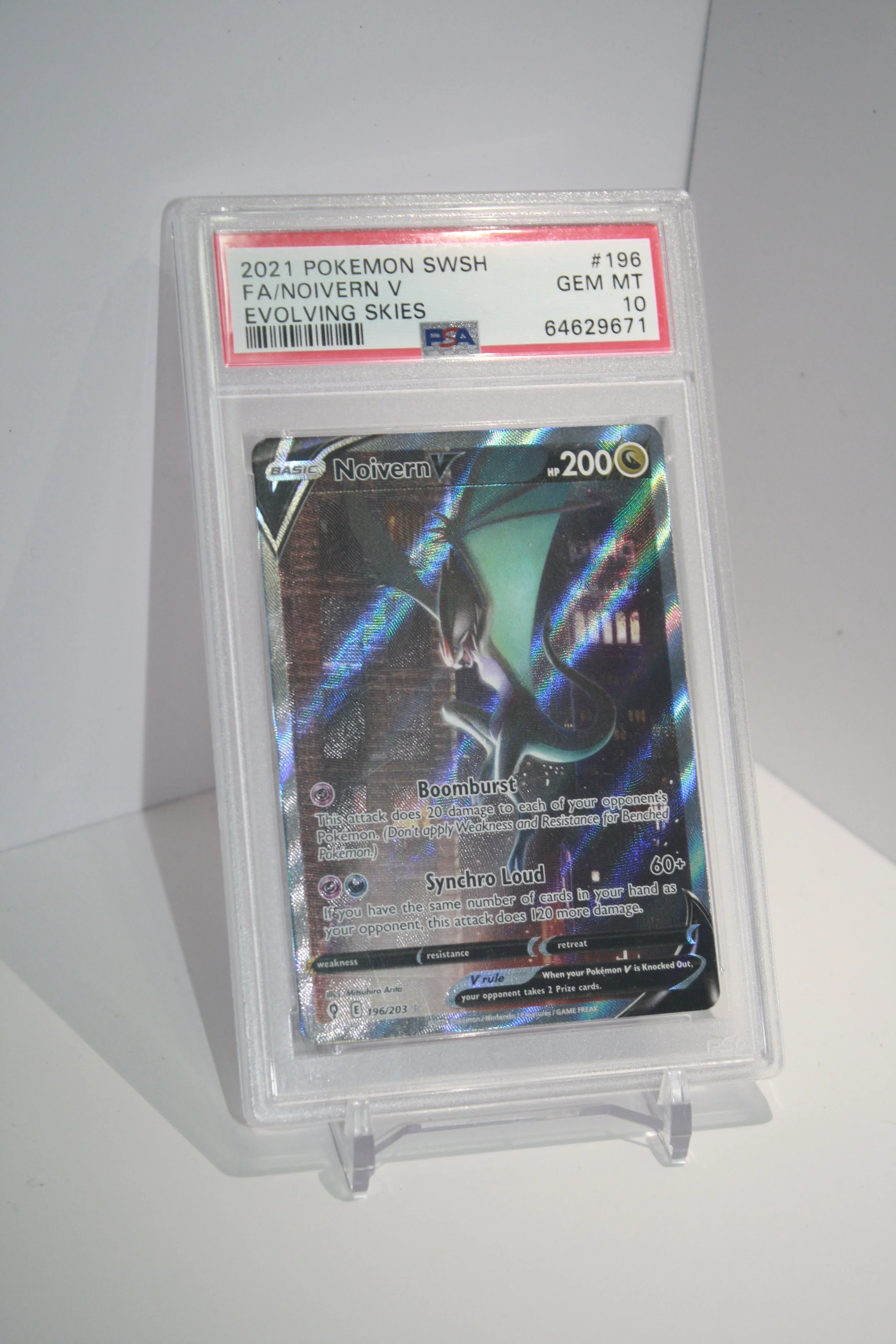 2021 POKEMON SWORD & SHIELD EVOLVING SKIES #196 FA/NOIVERN V EVOLVING SKIES