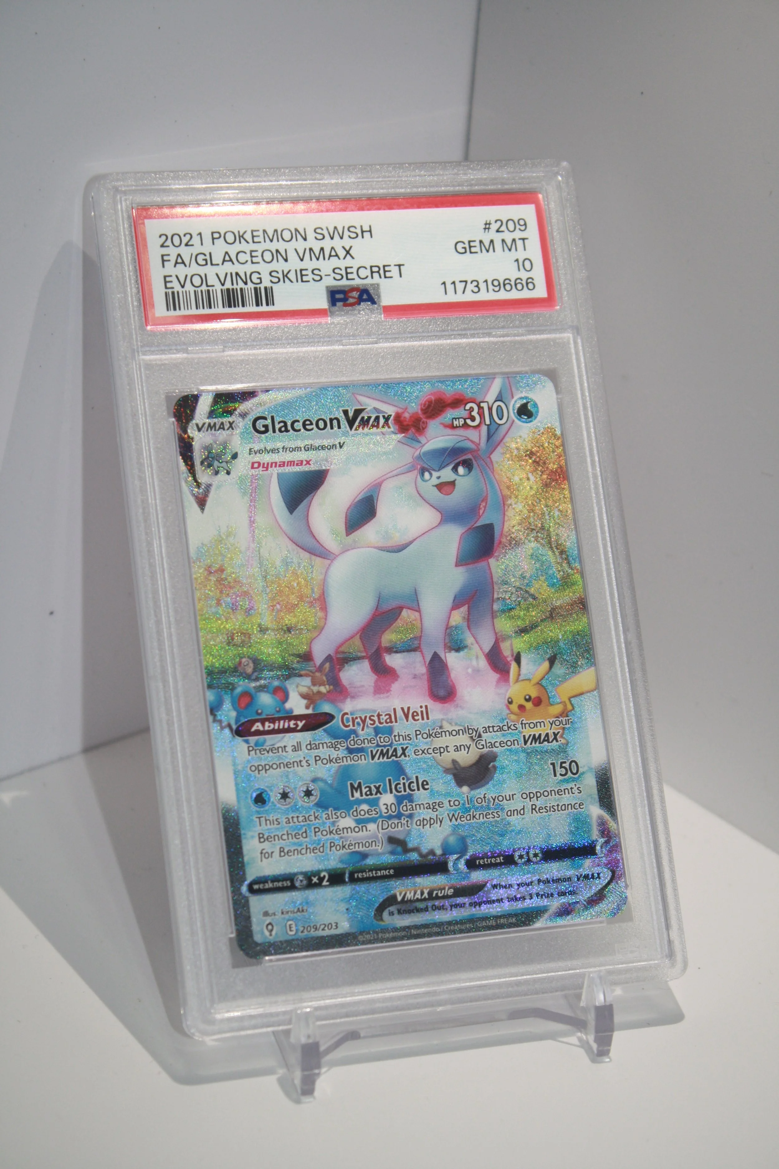 2021 POKEMON SWORD & SHIELD FA/GLACEON VMAX EVOLVING SKIES-SECRET