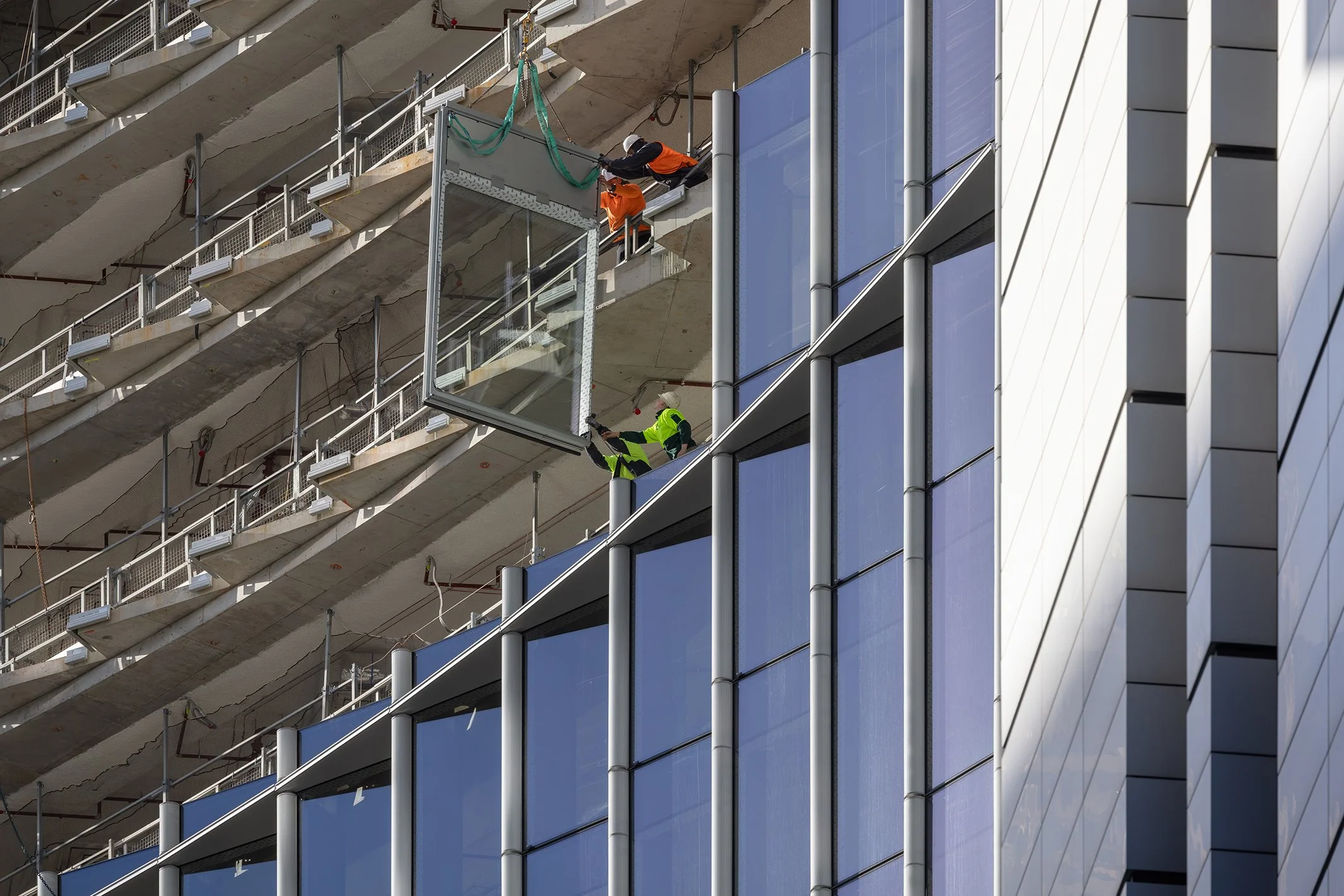 Glass Panel installation at Chifley