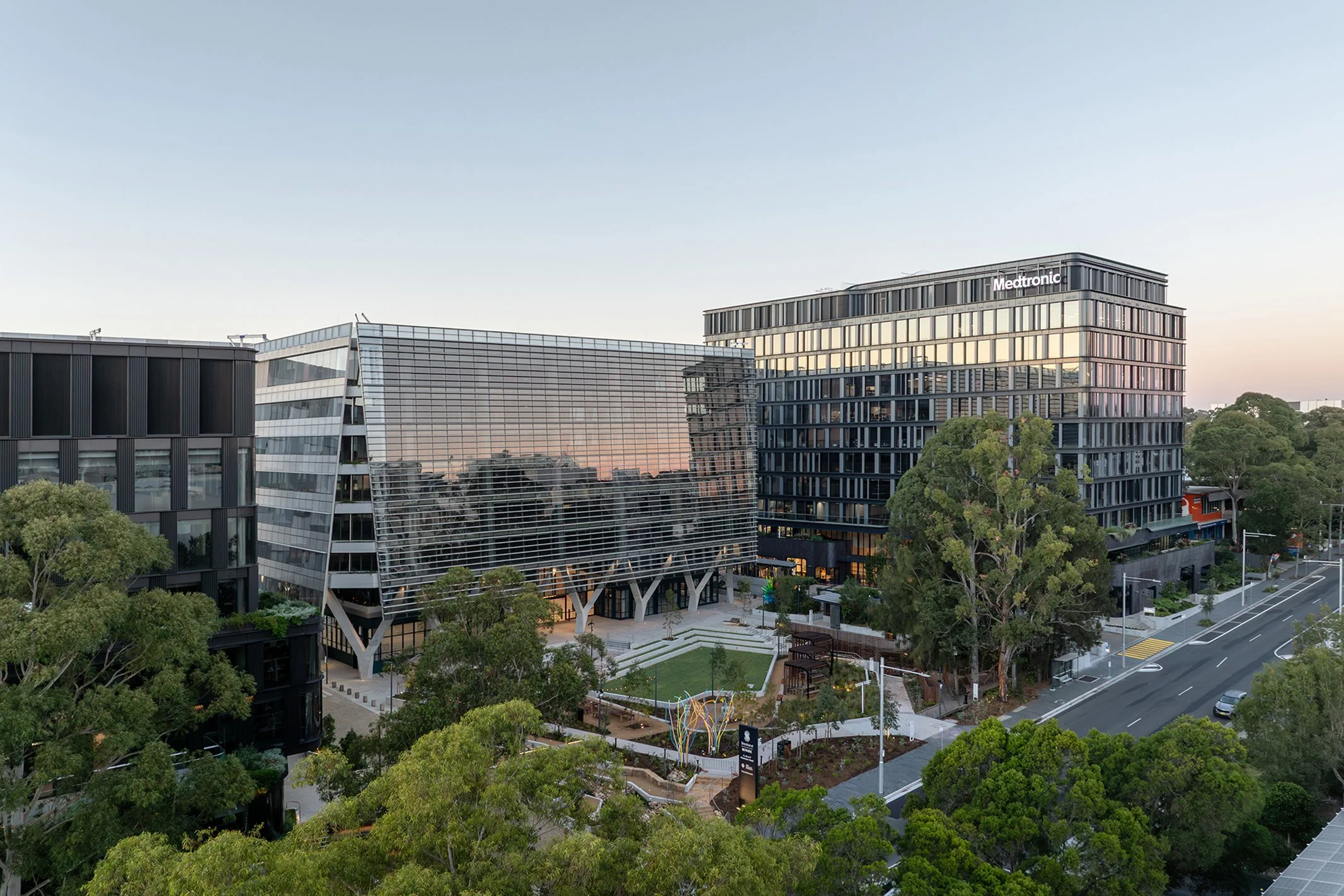 Aerial video of MPArk precinct designed by 3XN and CHOI