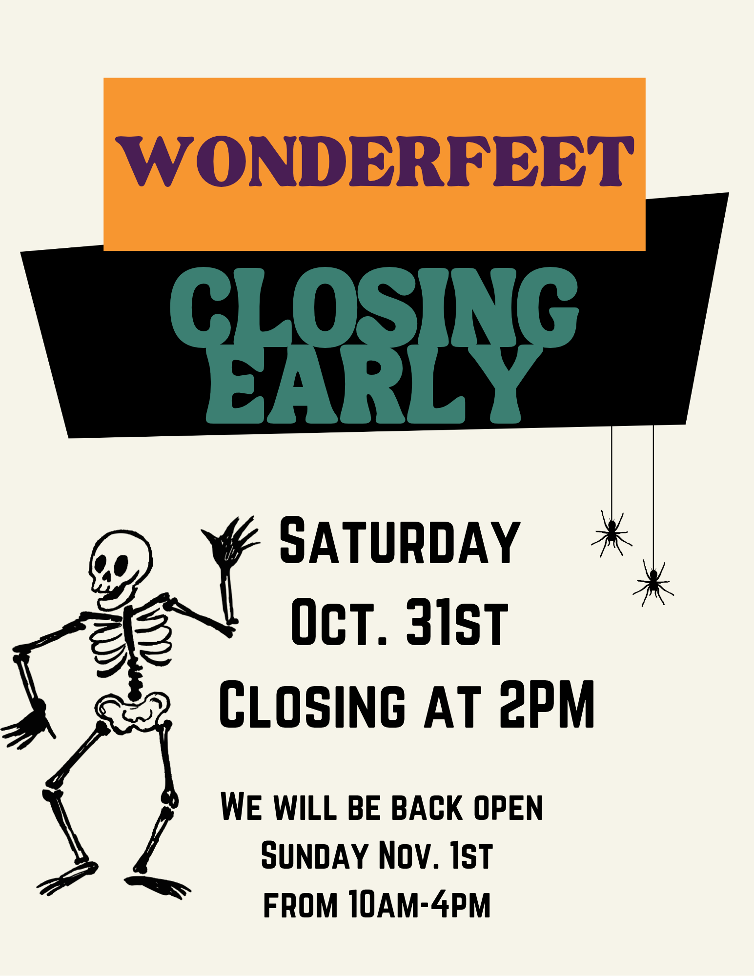 Happy Halloween - Closing Early!