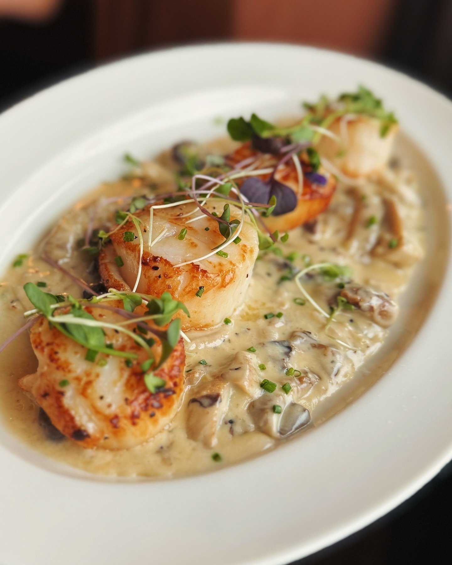 Have you tried our sea scallops with truffle and chanterelle cream sauce? Let us know what you thought!