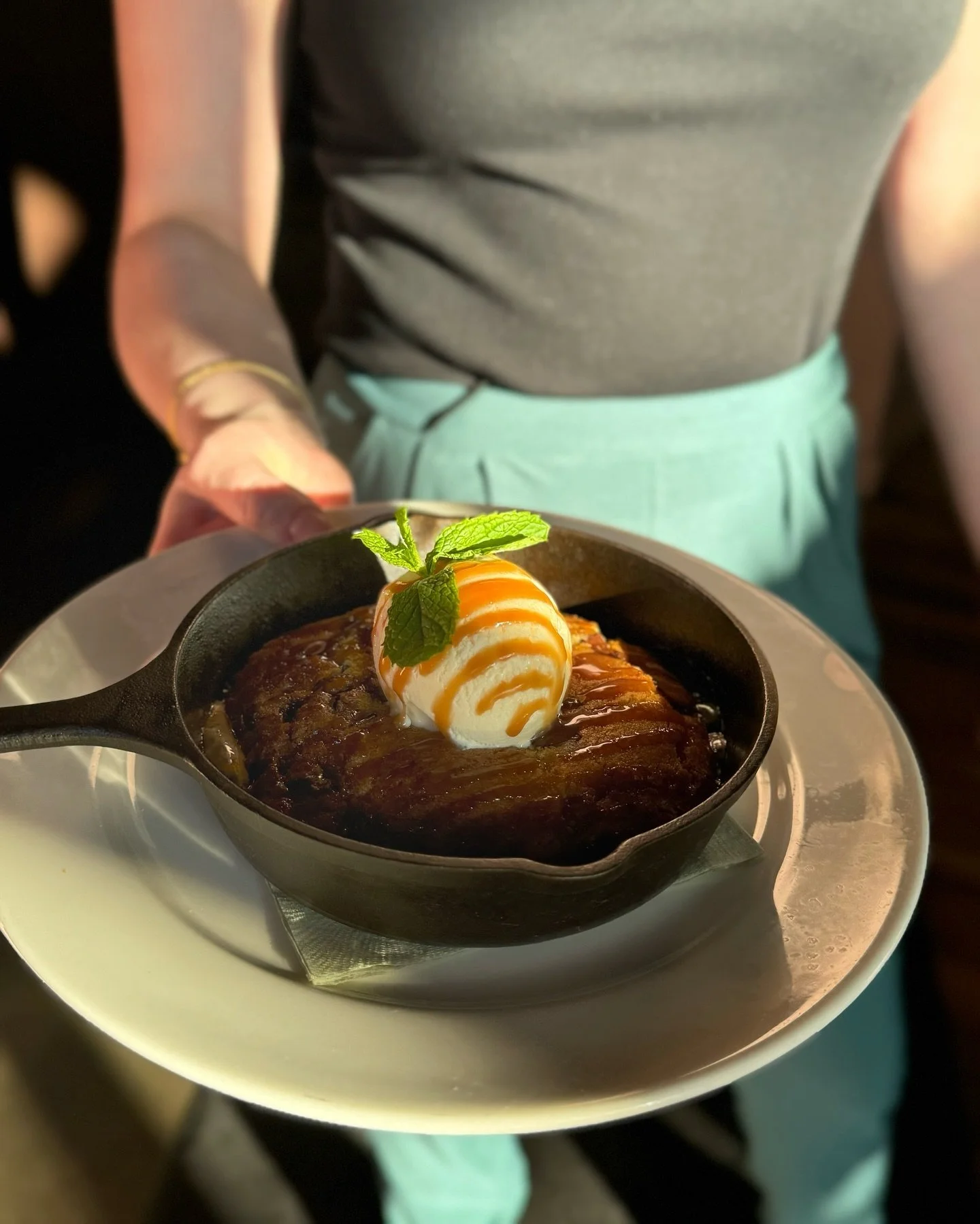 Our skillet cookie at golden hour 🌞✨