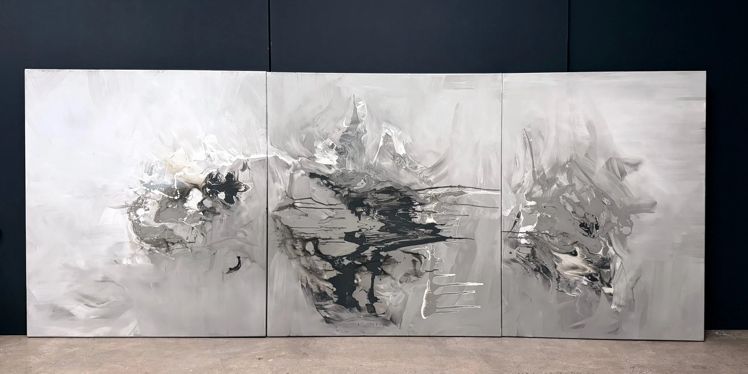 Beyond Series, 2026
(Initial Landscape) (Triptych)
Acrylic on linen
137 x 366 cm