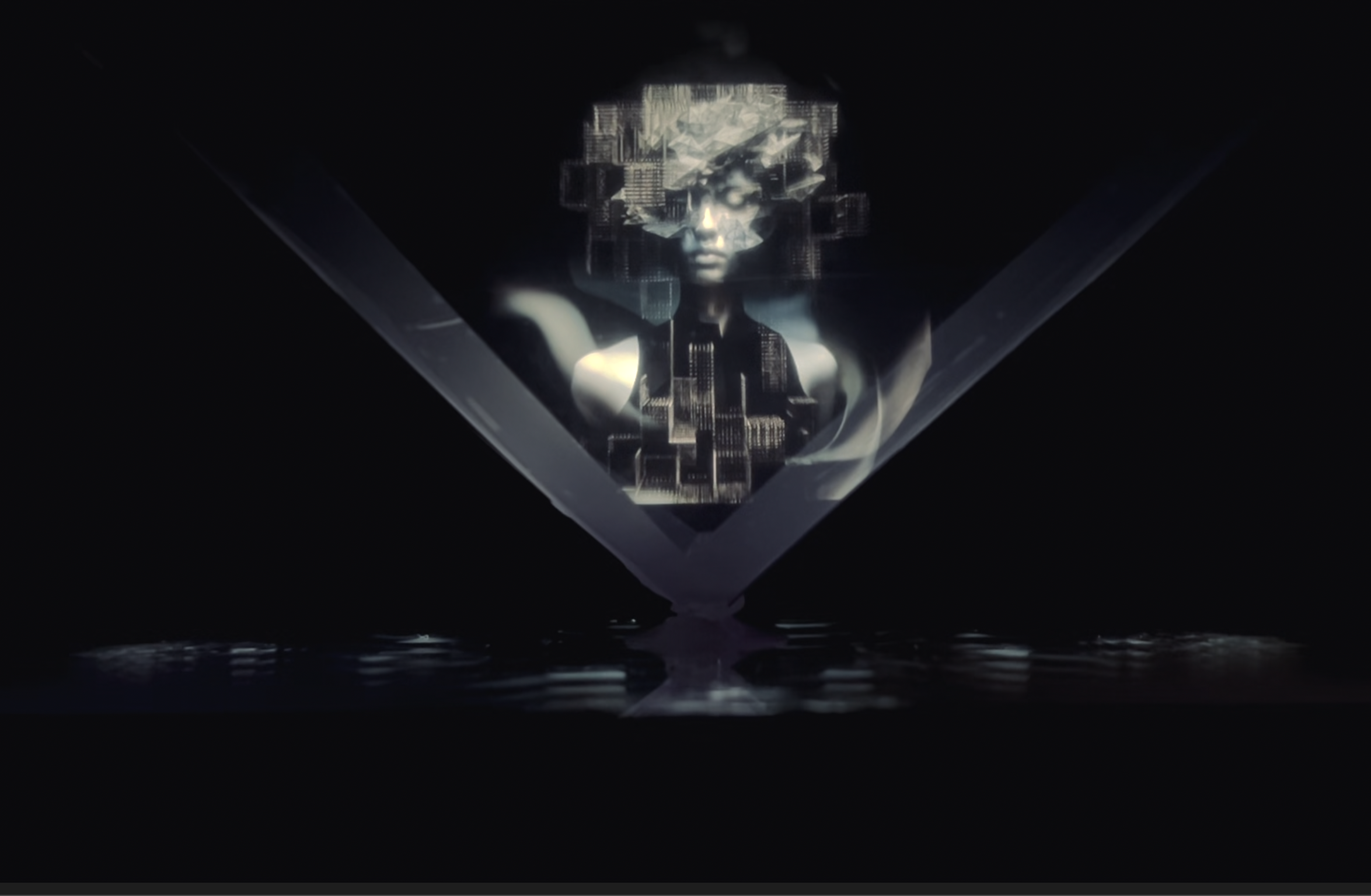 Hologram projection - side view