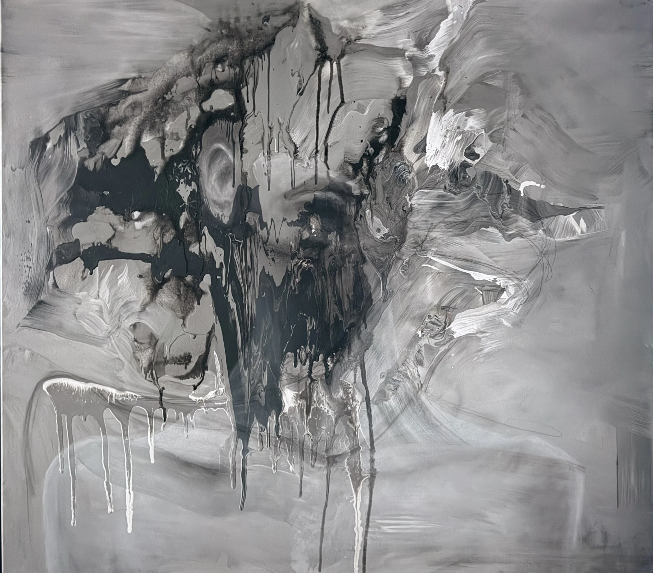 Beyond the Visibility of Thought, 2026
Acrylic, charcoal, chalk on linen
122 x 137 cm