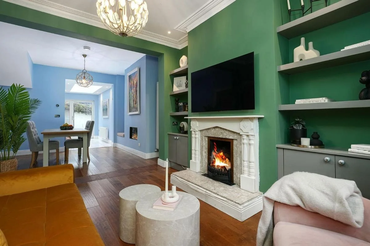 Open plan living space after occupied property home staging in Dublin, Ireland