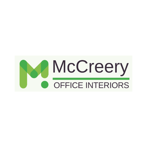McCreery Office Interiors logo with a stylized green 'M' and black text