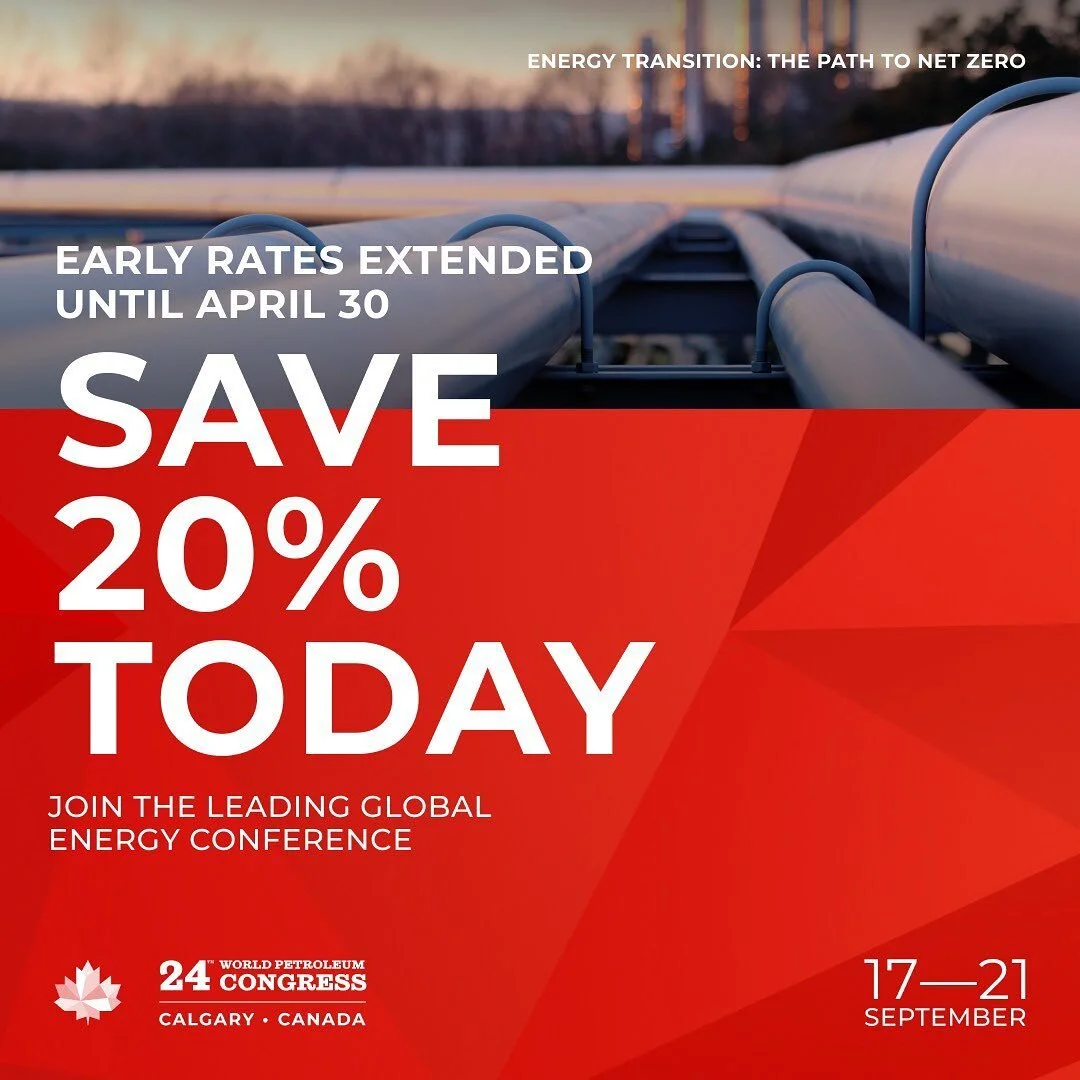 Get together to talk about the future of energy at the premier energy event of the year, the 24th World Petroleum Congress. Don&rsquo;t miss out. Early-rate tickets are available only until April 30!
Register now: https://lnkd.in/gfmXCwbg

#ThePathTo