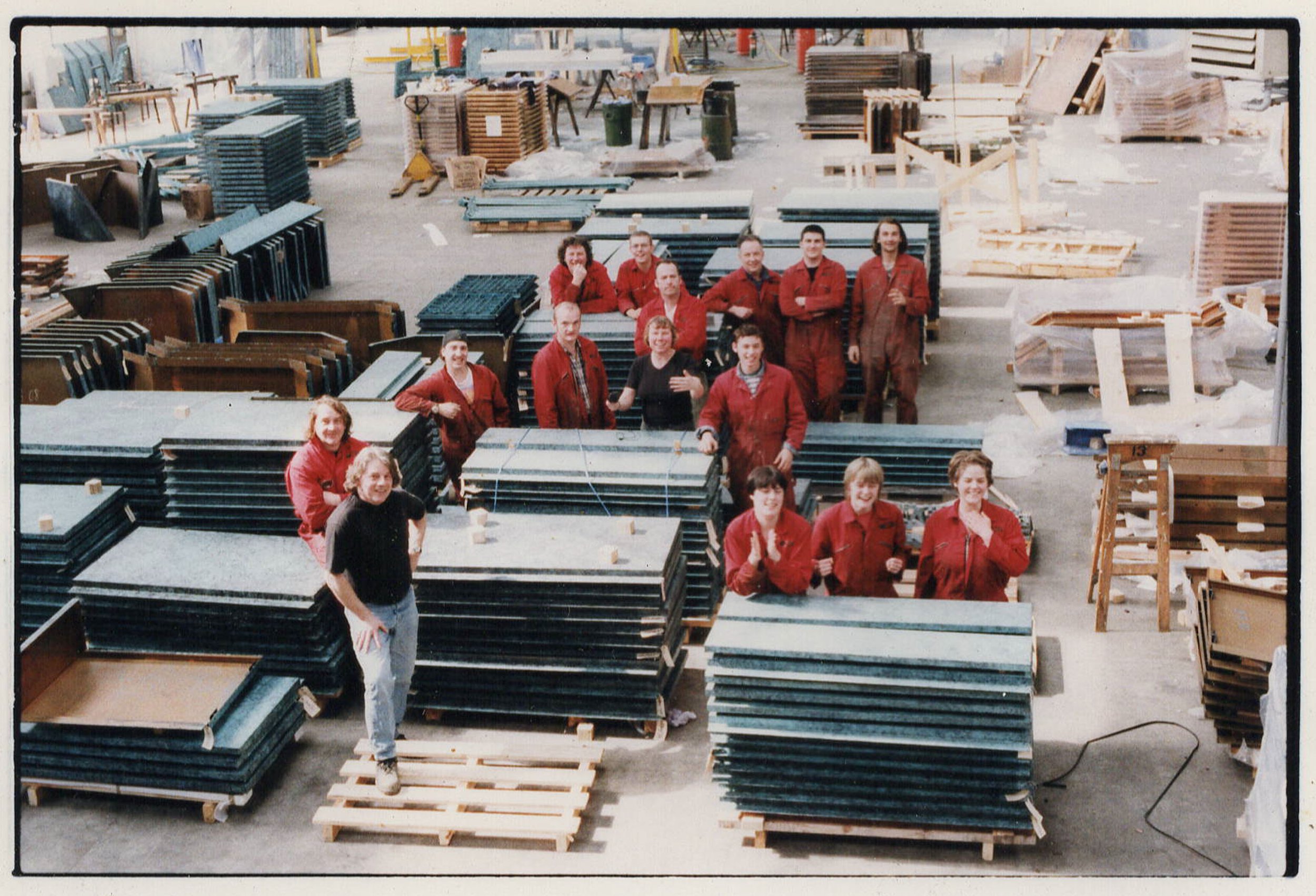The Team in 1999 amid a lot of VB5 panels at our previous works on Southgate rd.