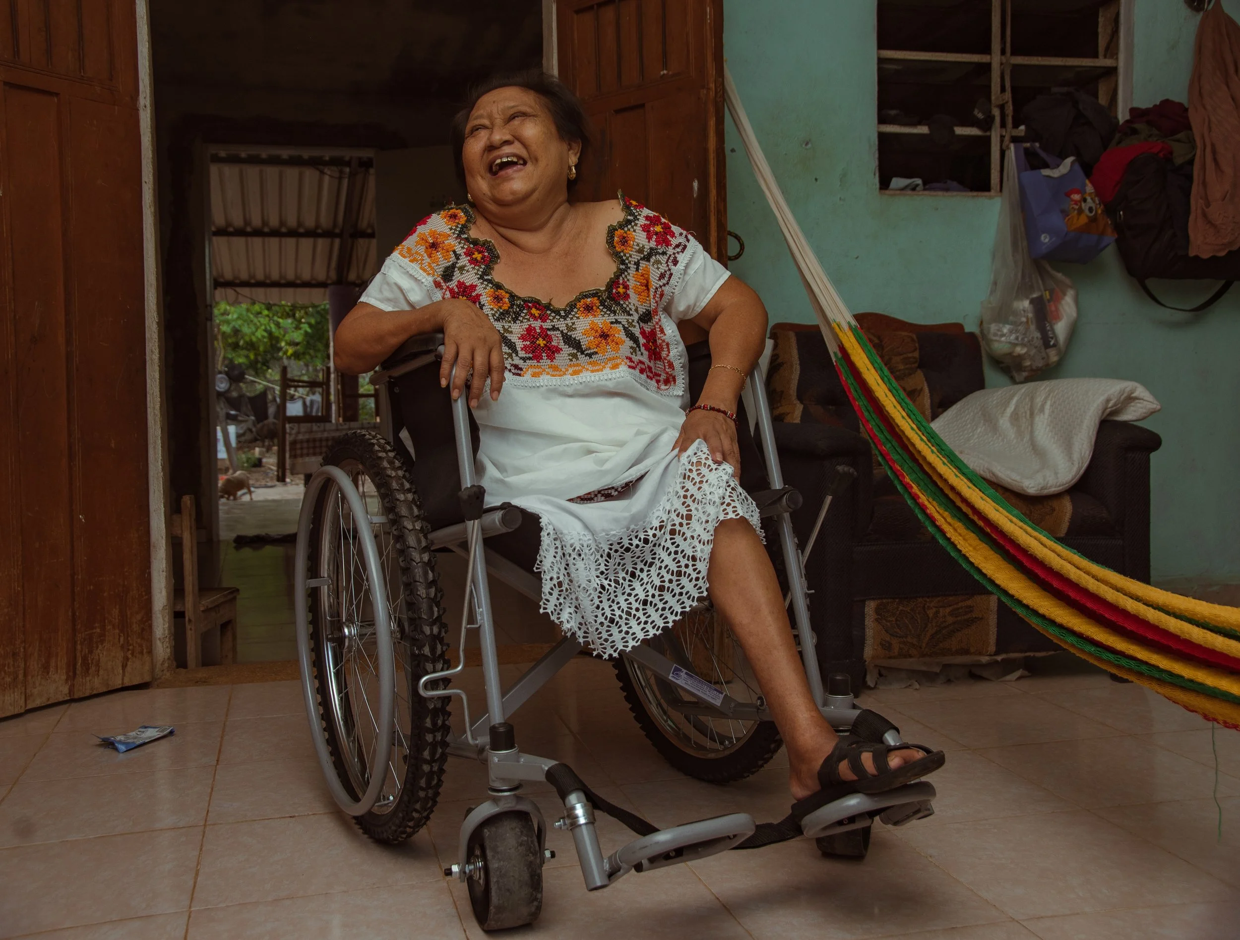 Woman With Wheelchair in Merida Mexico