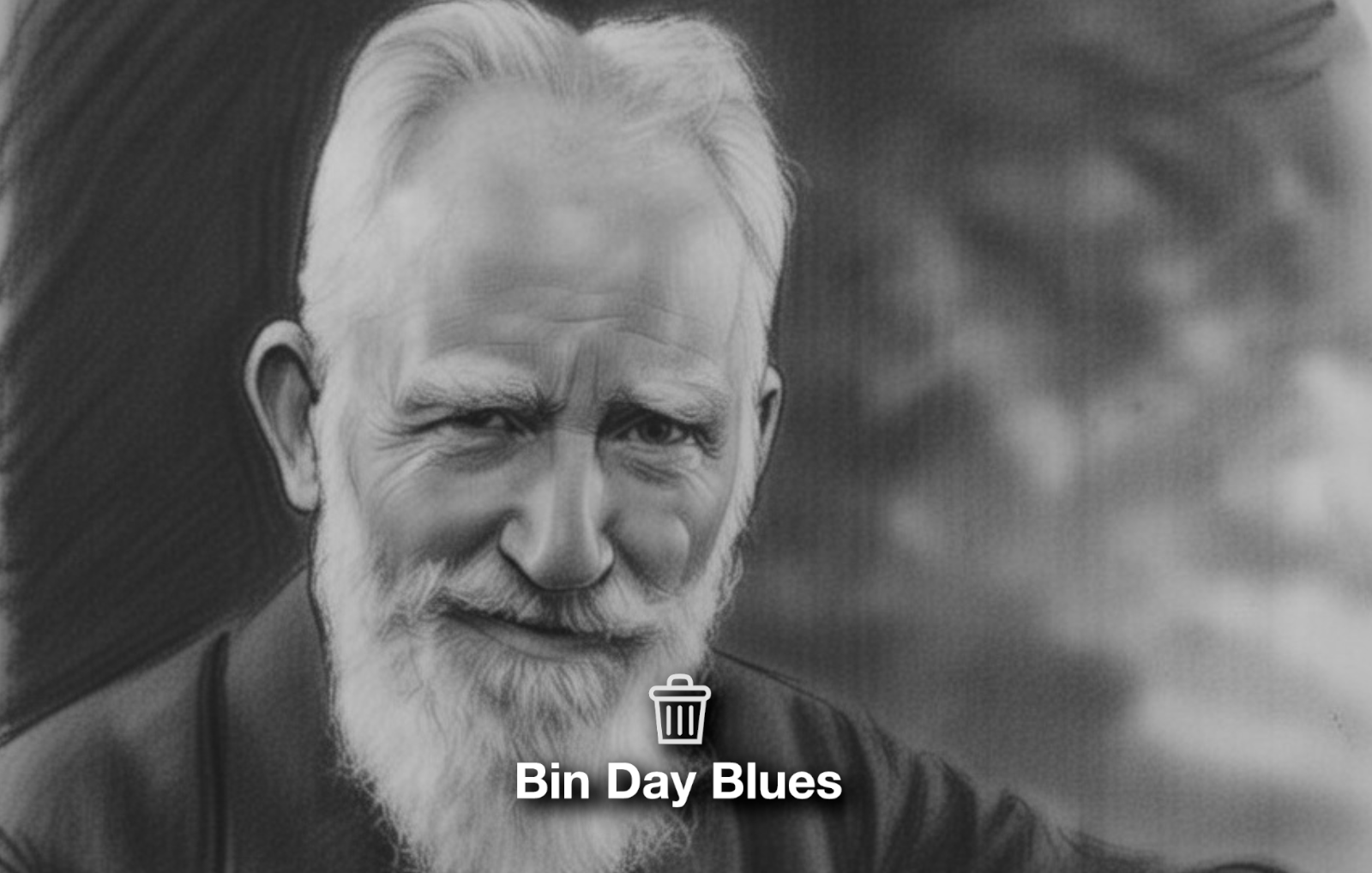 Portrait of George Bernard Shaw, white-bearded playwright, dressed formally, symbolising wit, intellect, and social critique.