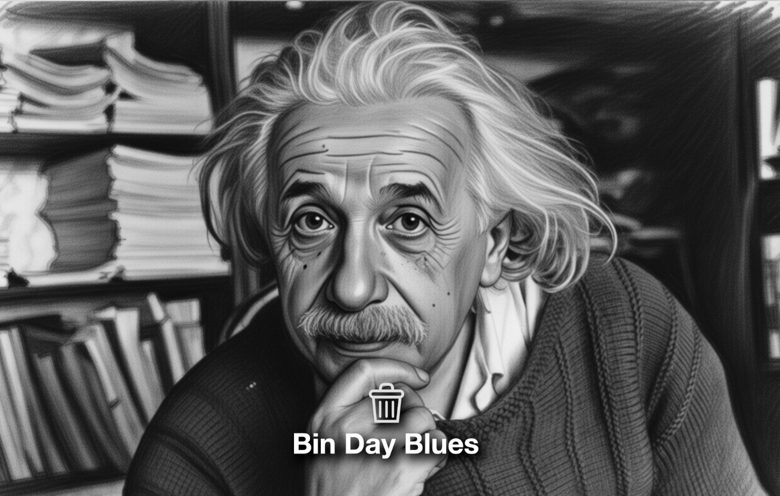 A charcoal sketch of Albert Einstein, one of the most renowned physicist.