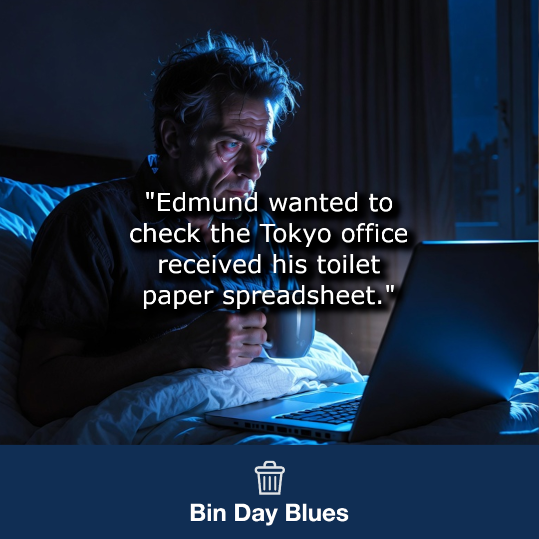 A man being busy, working from his bed late at night.