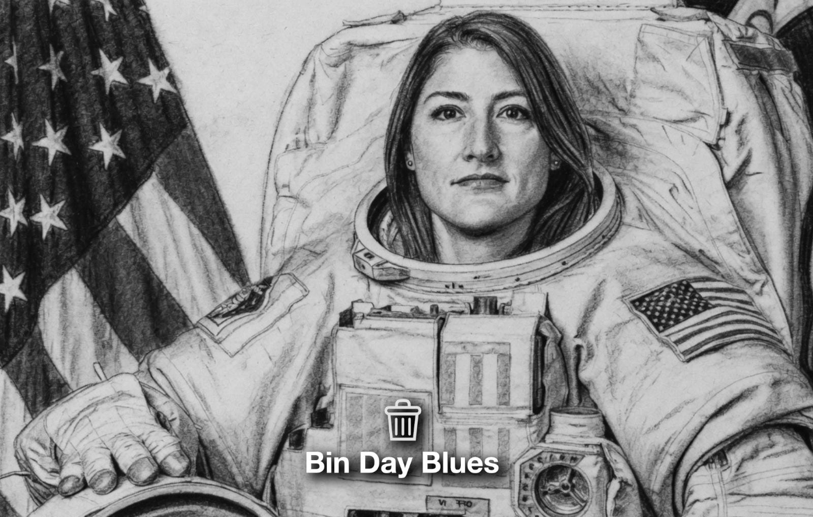 Christina Koch a pioneering American engineer and NASA astronaut in a spacesuit.