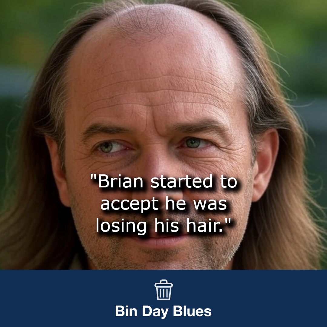 A man accepting that he is losing his hair.