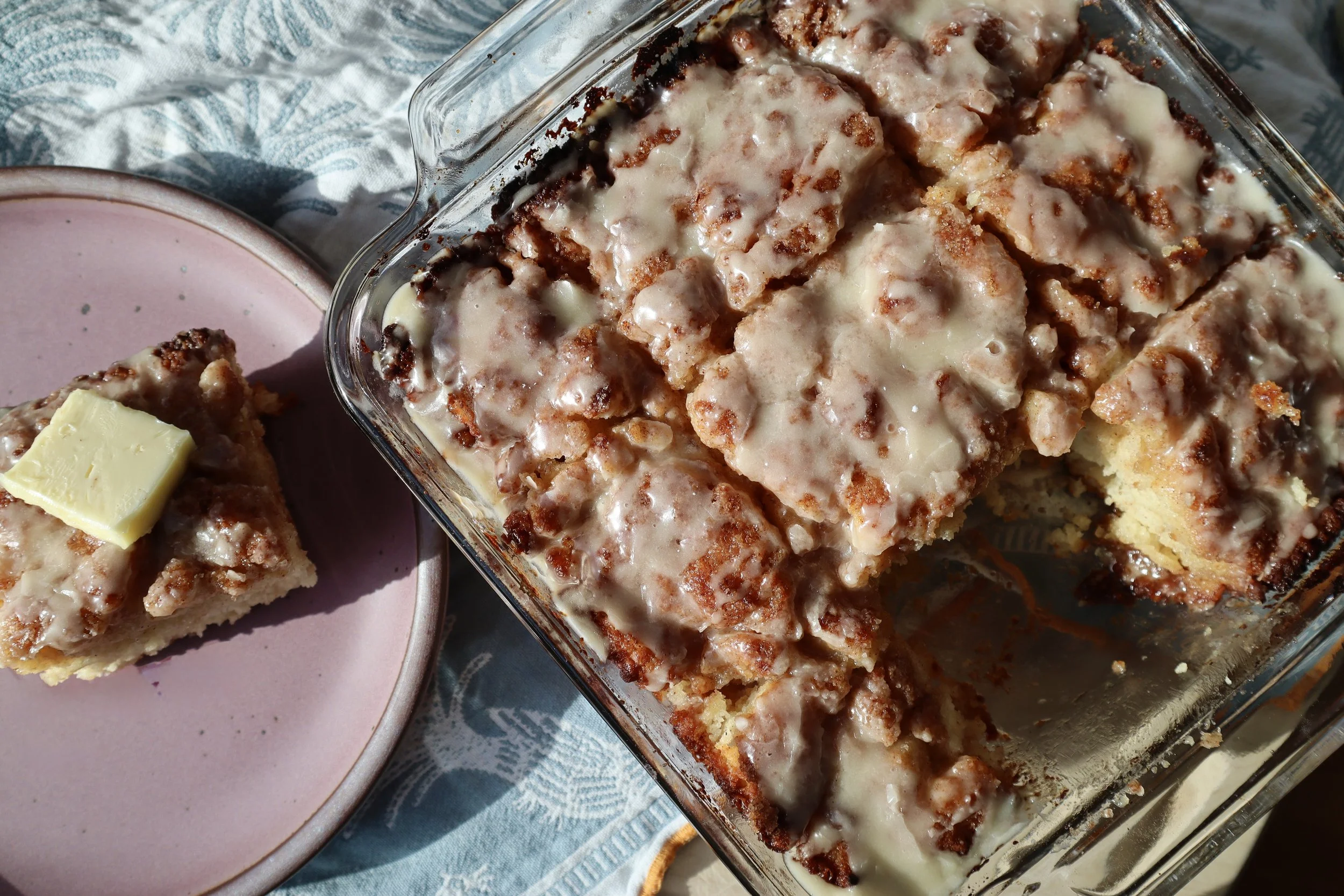 Cinnamon Roll Butter Swim Biscuits