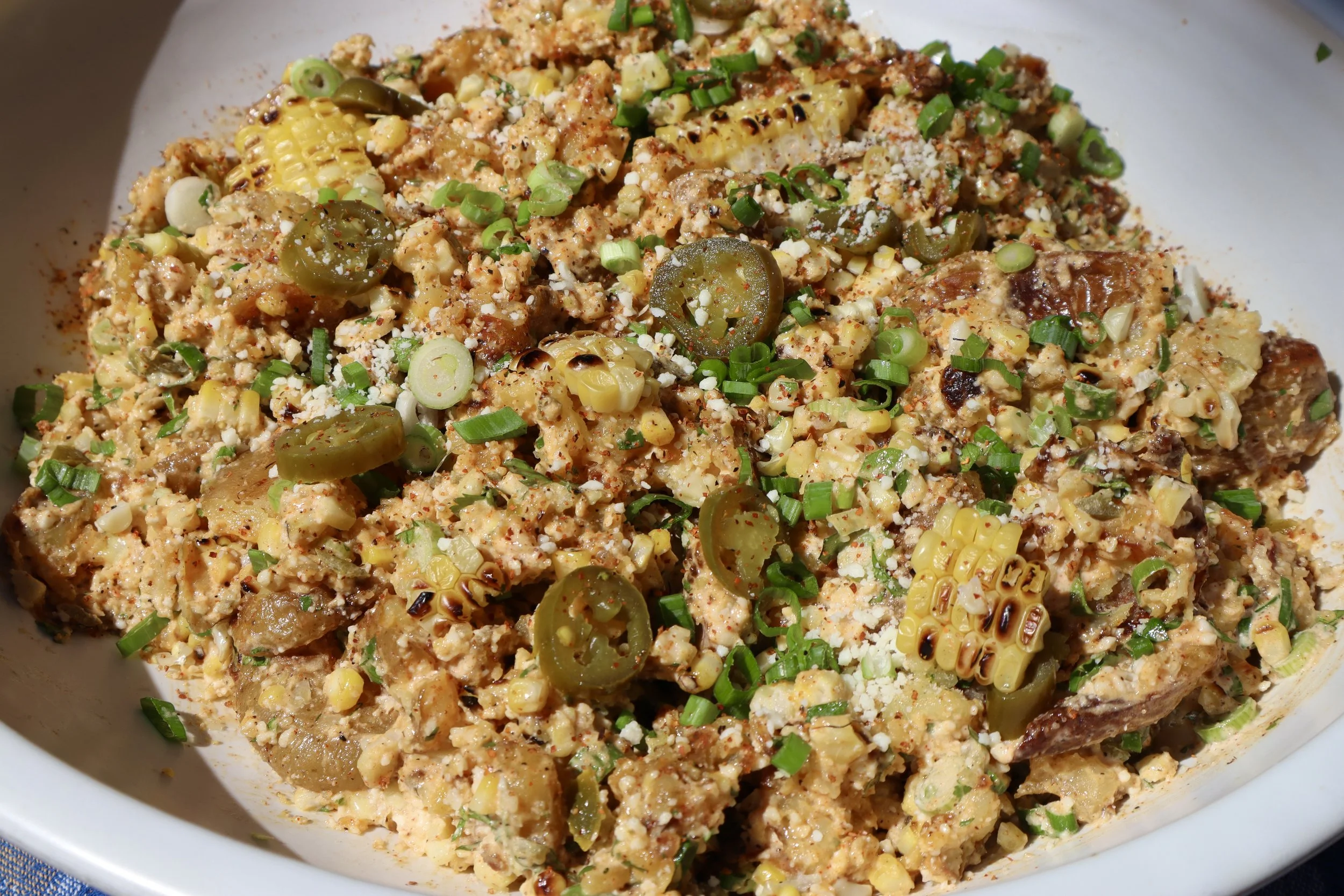 Elote Smashed Potato Salad