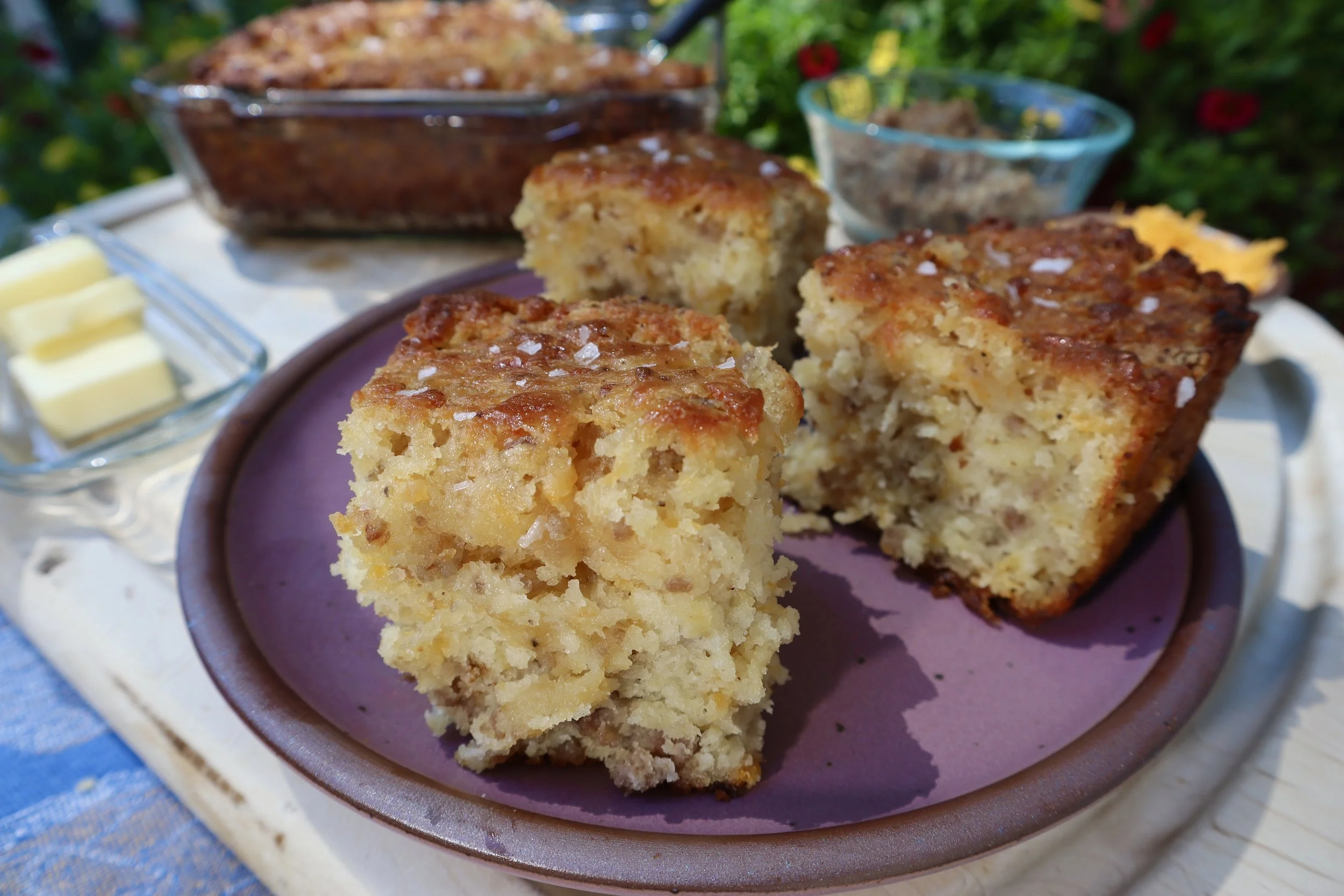 Maple Sausage Butter Swim Biscuits