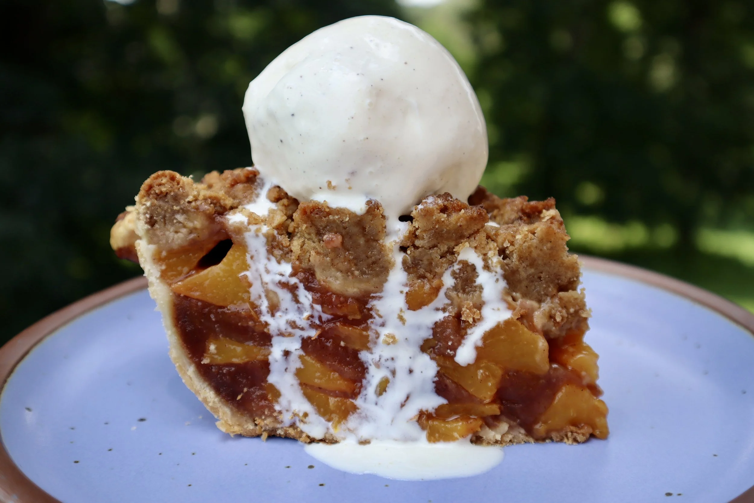 Bourbon Peach Pie with Crumb Topping