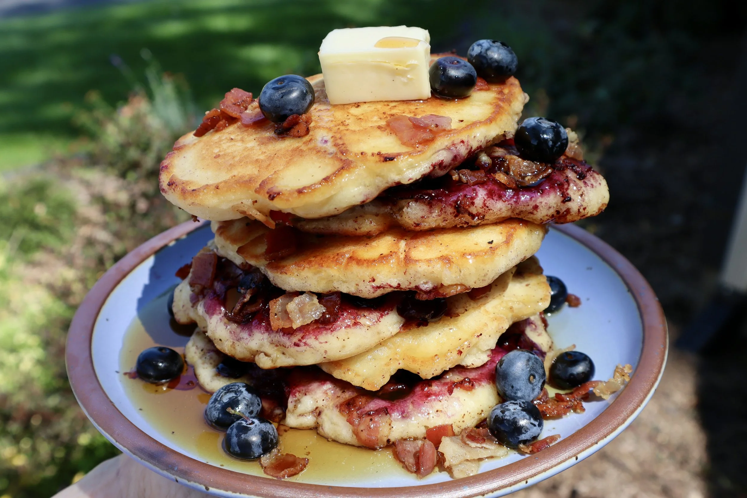 Blueberry Bacon Buttermilk Pancakes